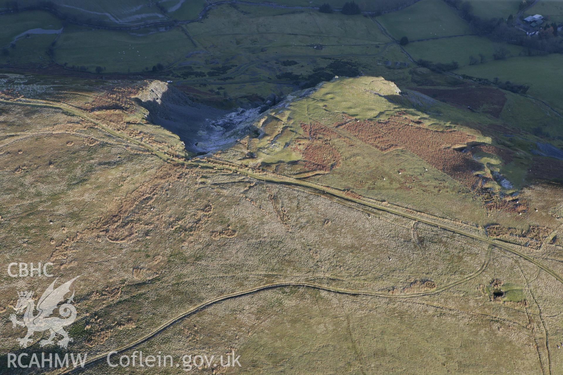 RCAHMW colour oblique photograph of Craig-Mwyn lead mine. Taken by Toby Driver on 08/02/2011.