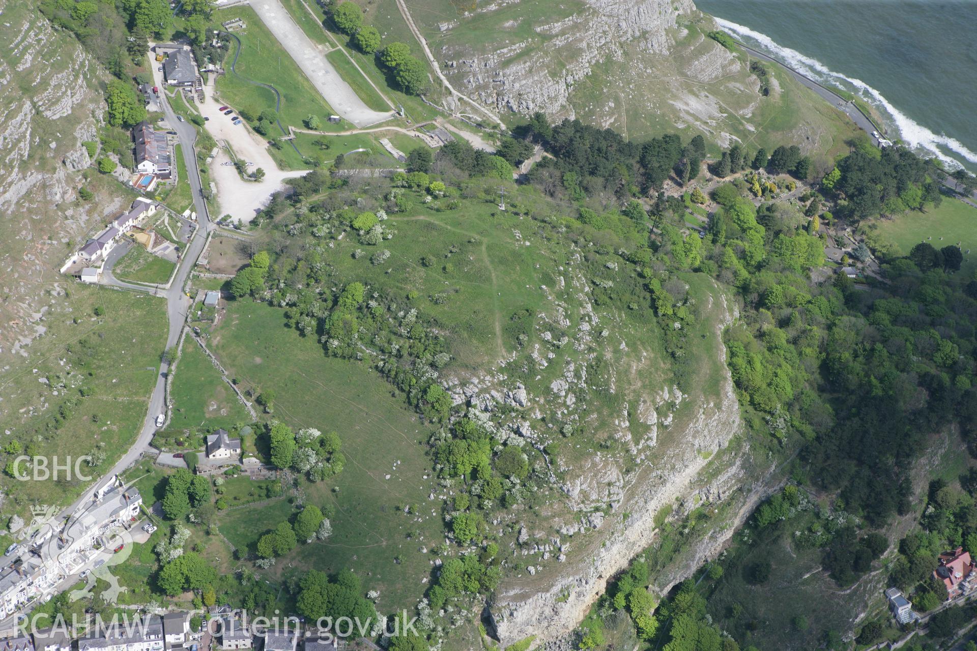 RCAHMW colour oblique photograph of Pen-y-Dinas Hillfort, Llandudno. Taken by Toby Driver on 03/05/2011.