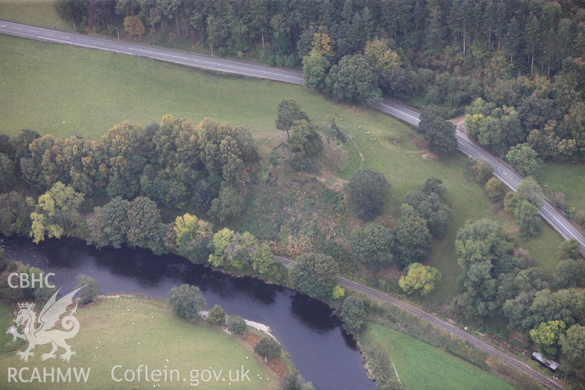 RCAHMW colour oblique photograph of Owain Glyndwr's Mount. Taken by Toby Driver on 04/10/2011.