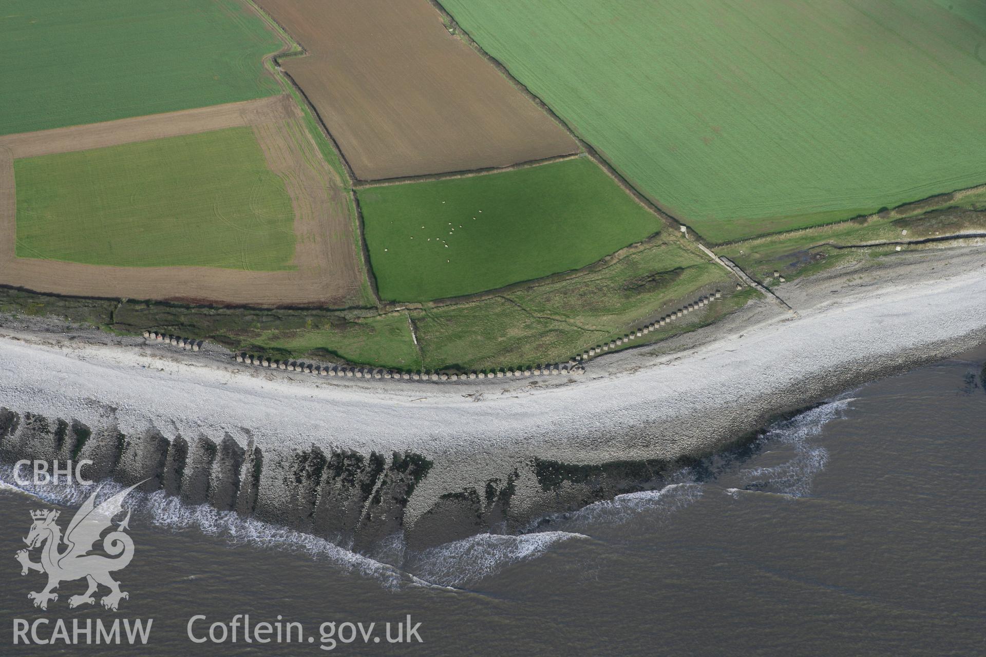 RCAHMW colour oblique photograph of Limpet Bay Anti Invasion Defences. Taken by Toby Driver on 17/11/2011.