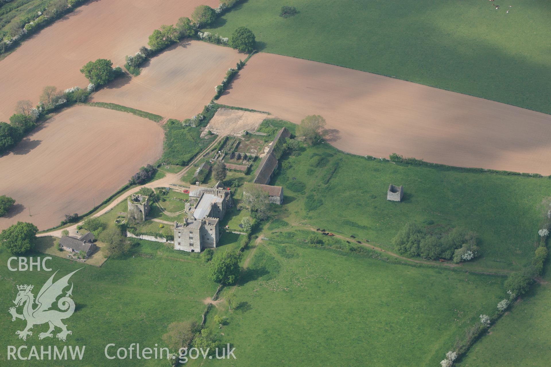 RCAHMW colour oblique photograph of Pencoed Castle. Taken by Toby Driver on 26/04/2011.