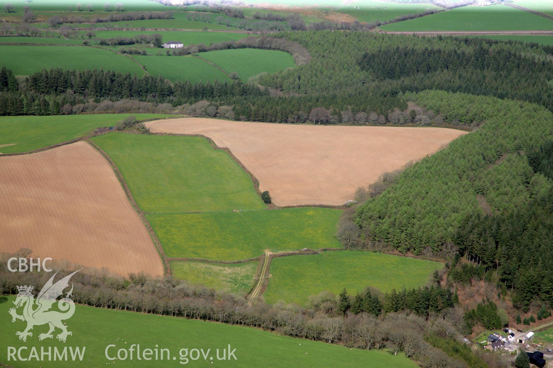 RCAHMW colour oblique photograph of Woodside Camp. Taken by Toby Driver on 08/04/2011.