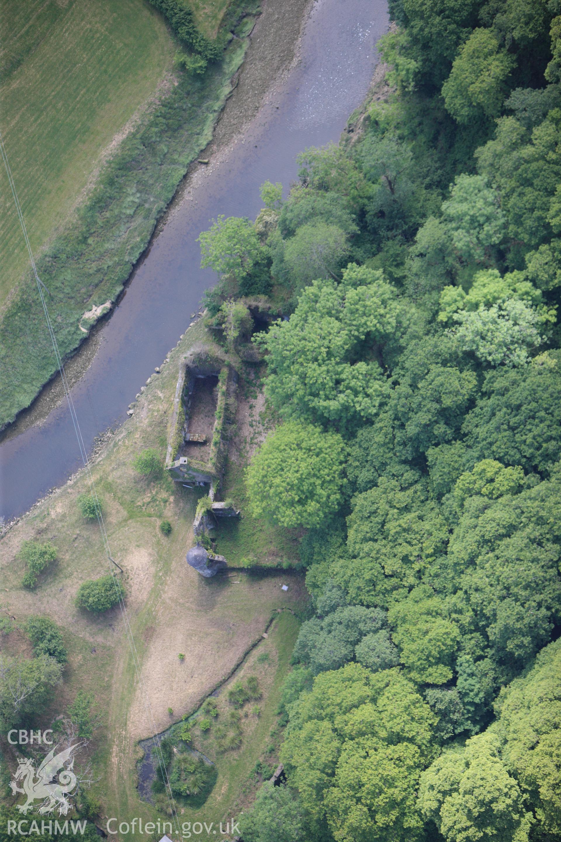 RCAHMW colour oblique photograph of Cresswell Castle mansion ruins. Taken by Toby Driver on 24/05/2011.