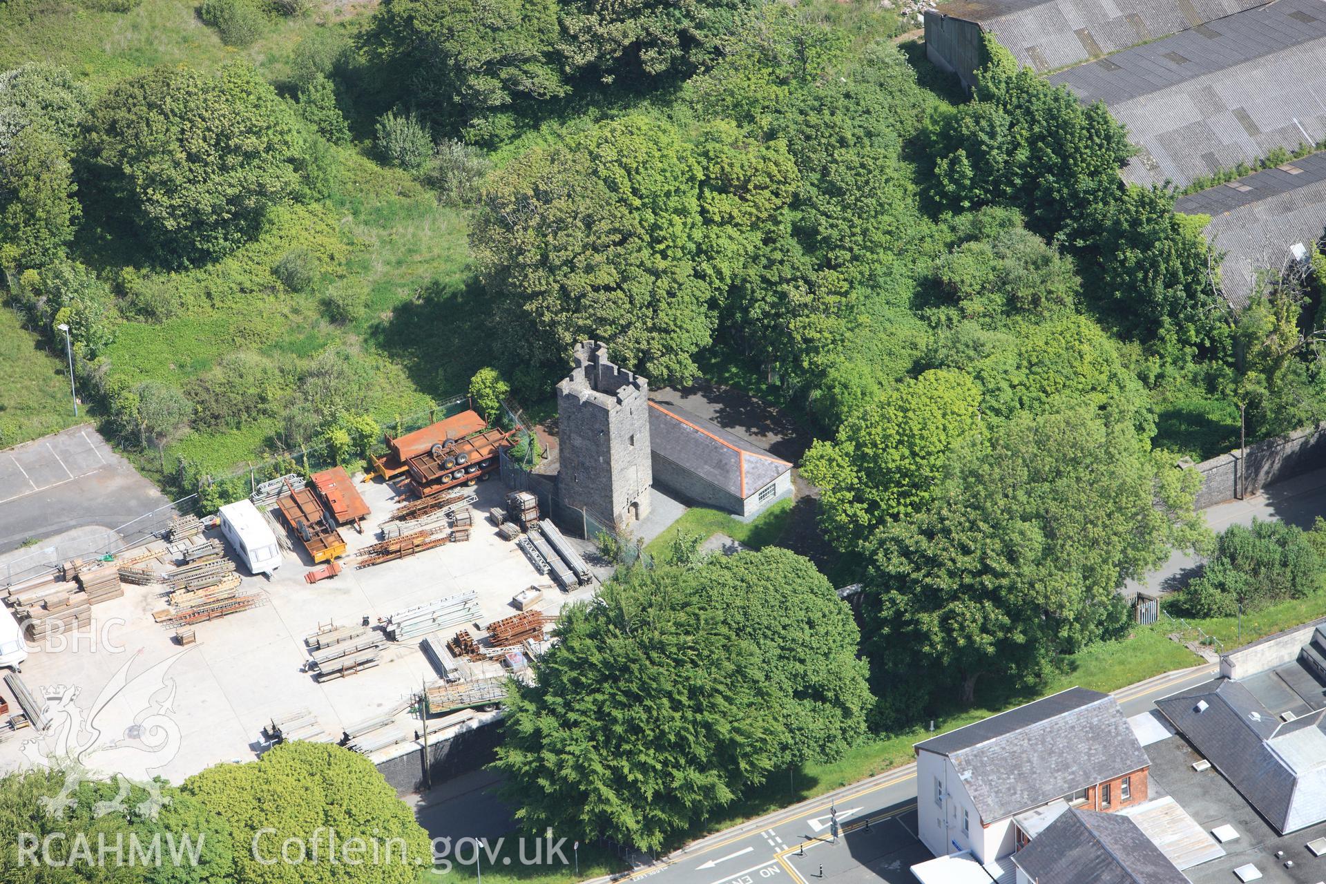 RCAHMW colour oblique photograph of Paterchurch Tower. Taken by Toby Driver on 24/05/2011.