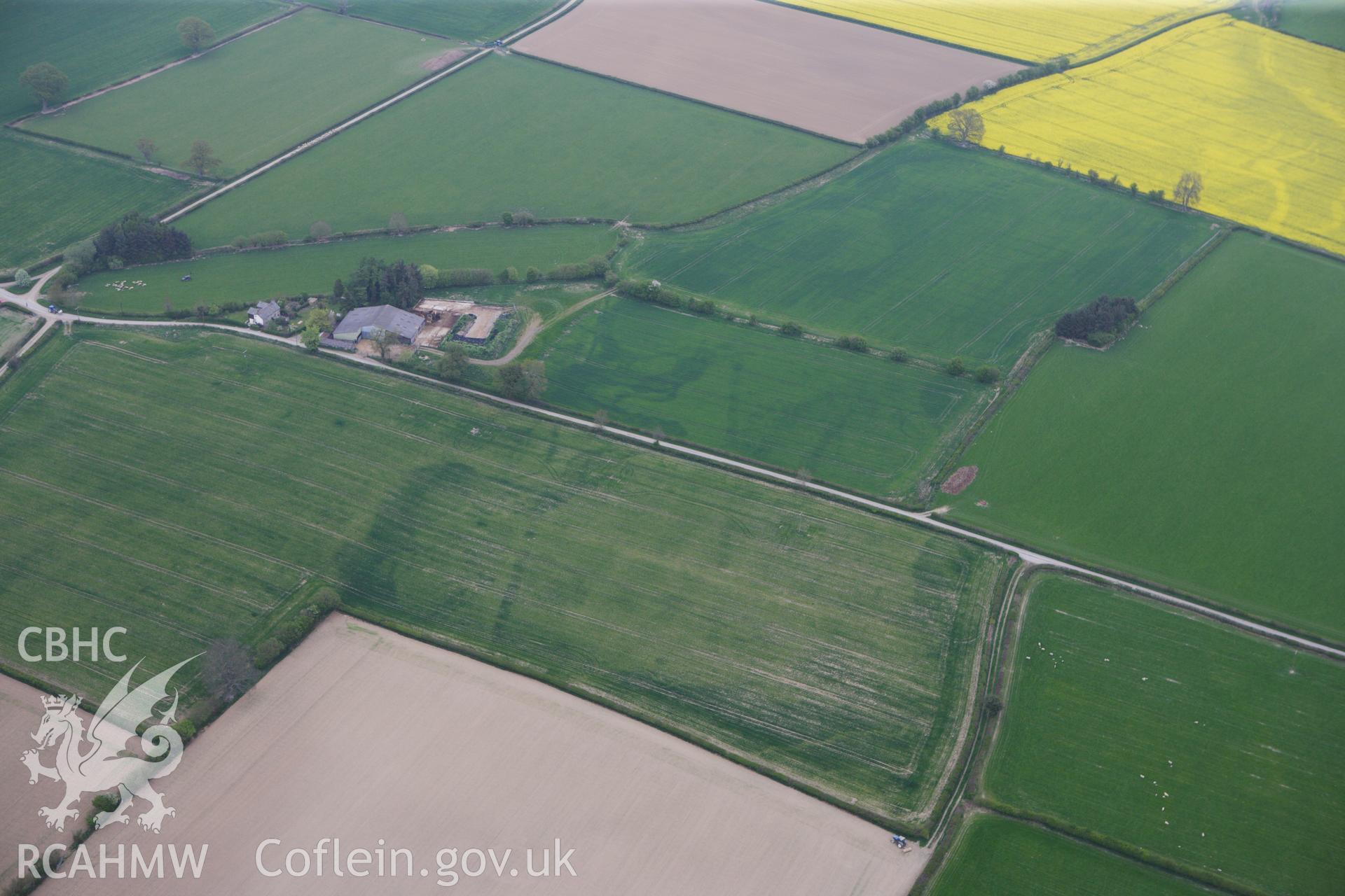 RCAHMW colour oblique photograph of Hindwell cursus, at Four Stones. Taken by Toby Driver on 26/04/2011.