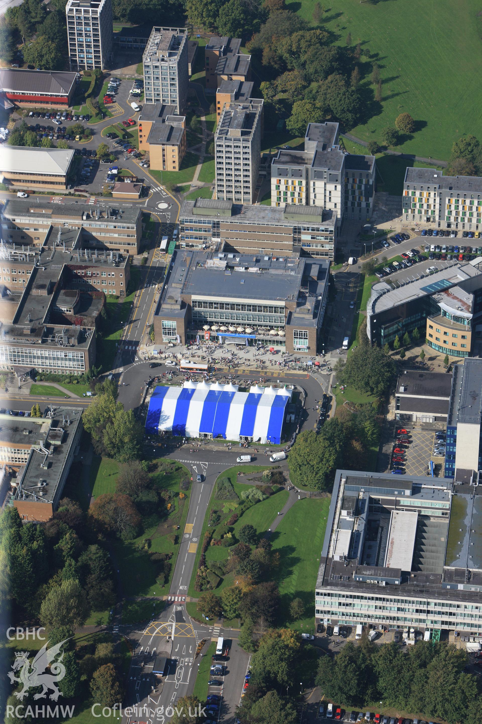 RCAHMW colour oblique photograph of Swansea University. Taken by Toby Driver and Oliver Davies on 28/09/2011.