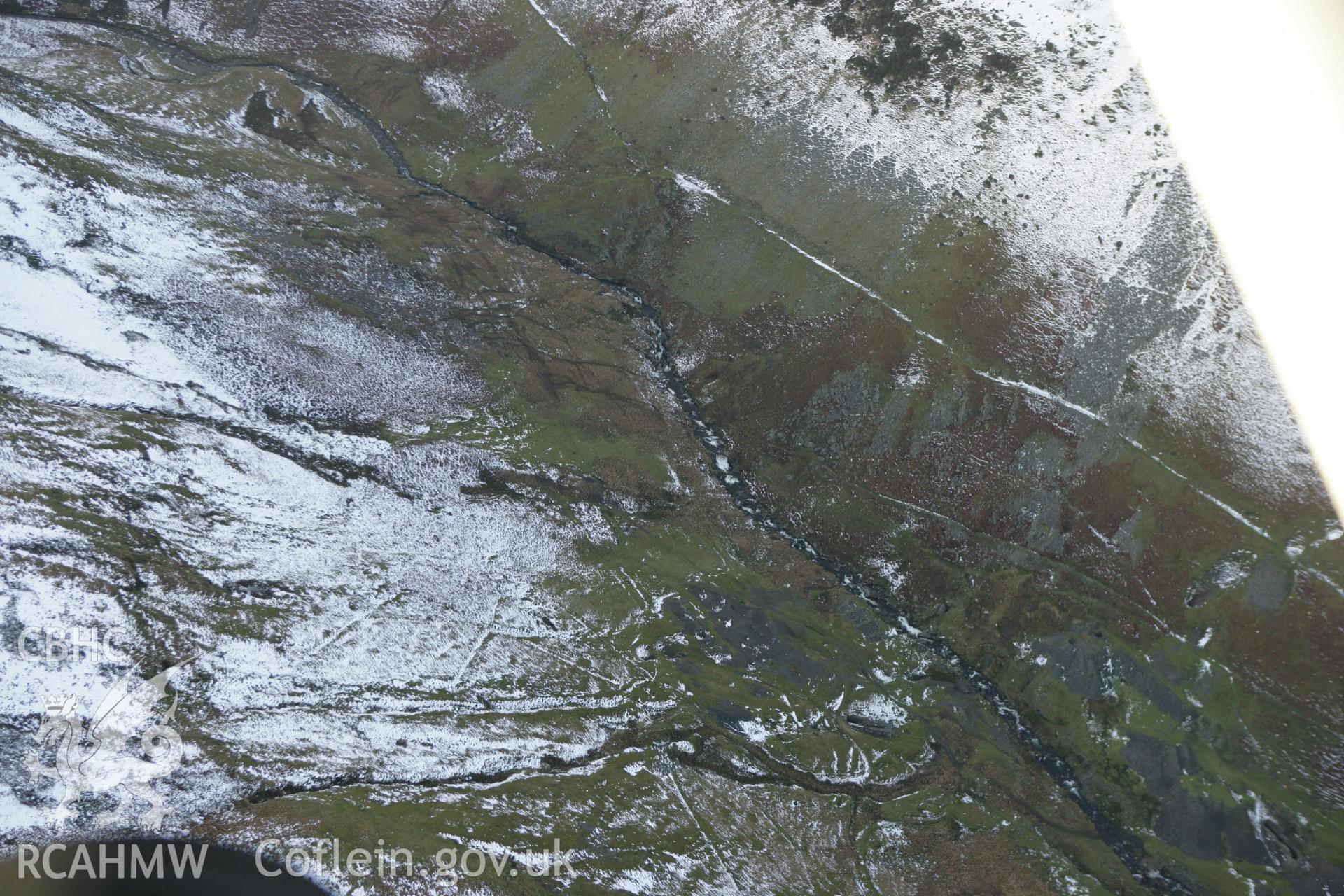 RCAHMW colour oblique photograph of Dalrhiw lead mine. Taken by Toby Driver on 18/12/2011.