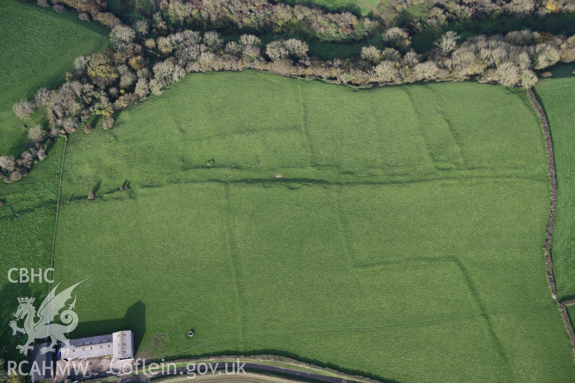 RCAHMW colour oblique photograph of St Athan, village earthworks. Taken by Toby Driver on 17/11/2011.