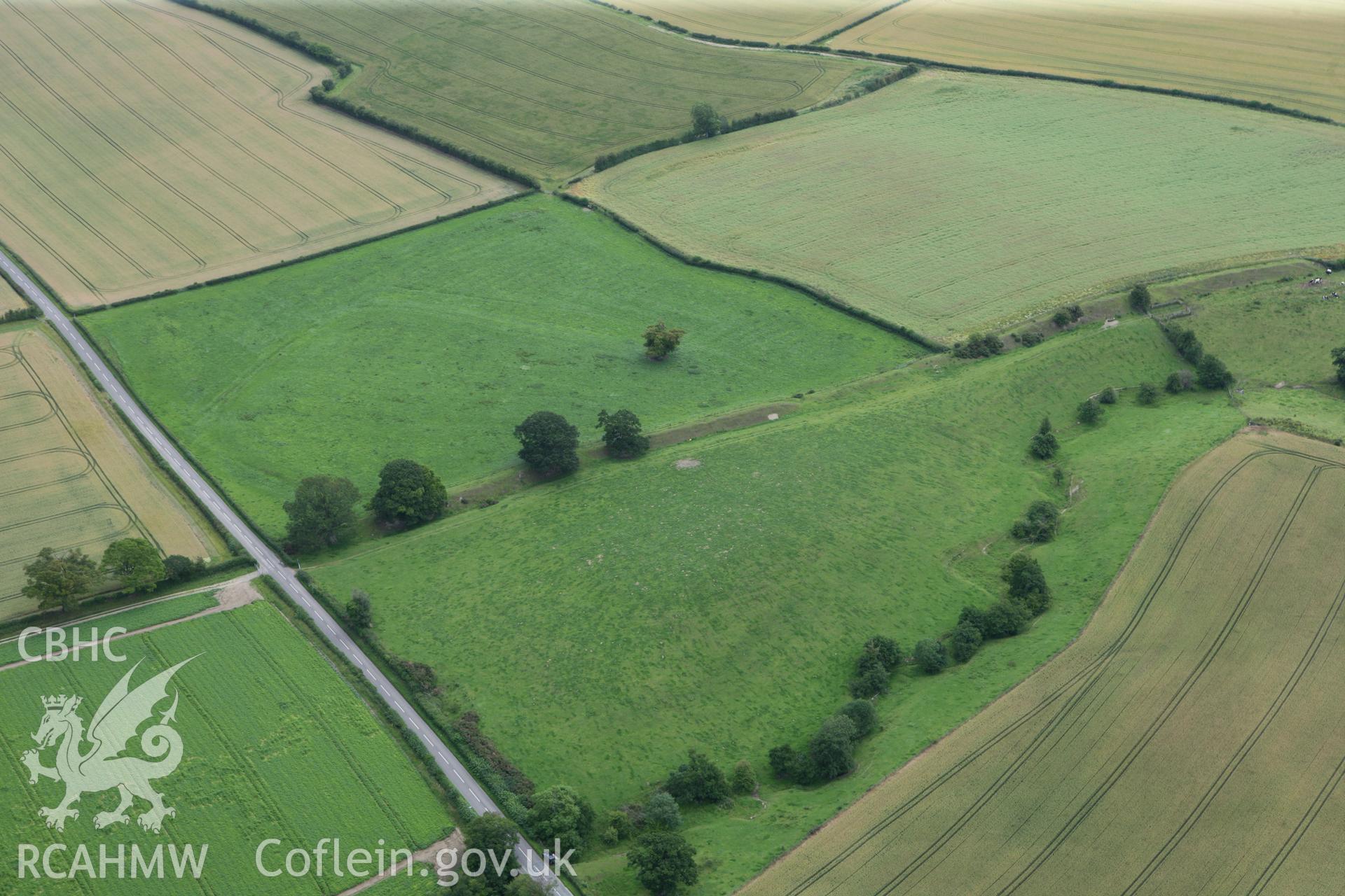 RCAHMW colour oblique photograph of Offa Dyke, near Montgomery. Taken by Toby Driver on 20/07/2011.