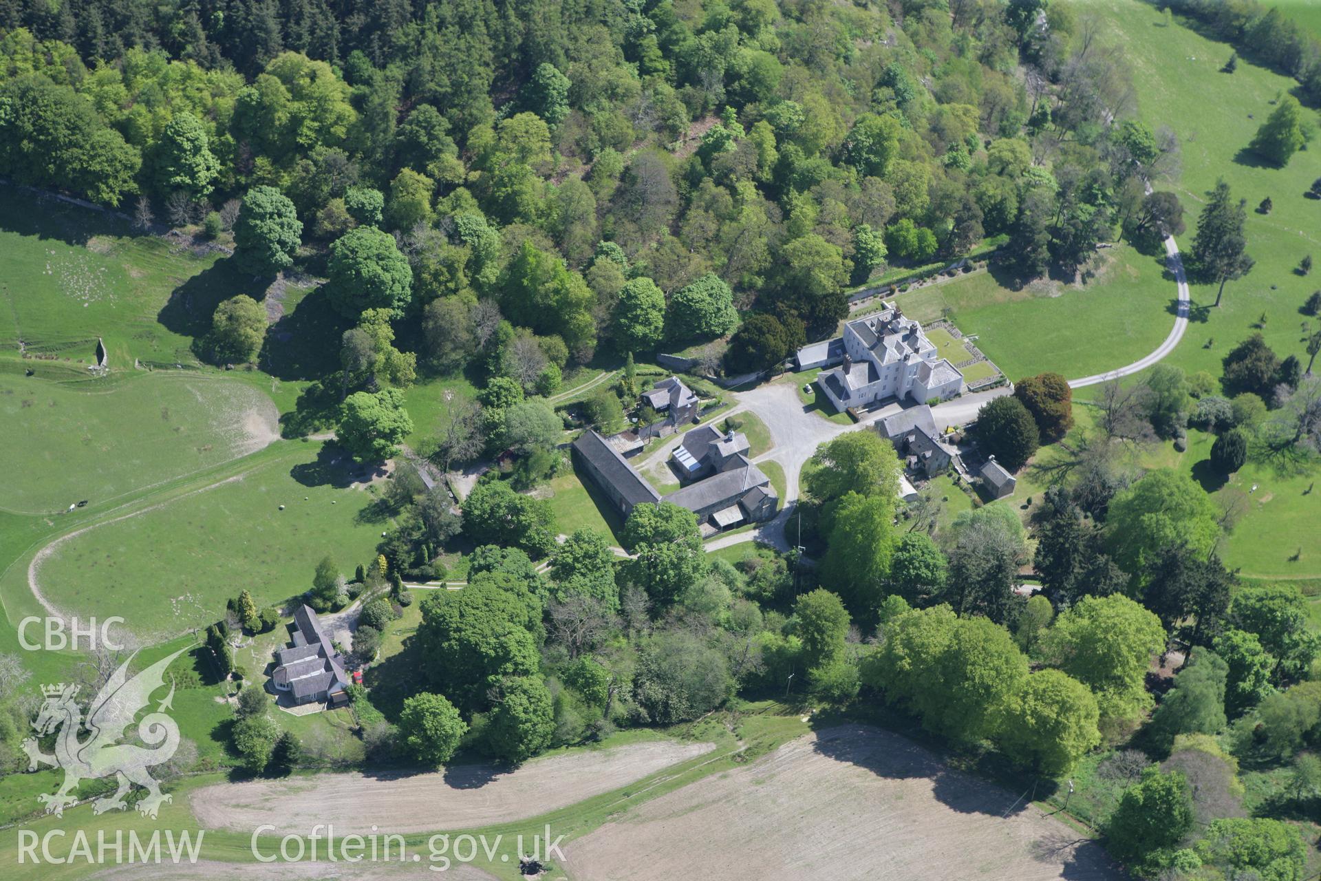 RCAHMW colour oblique photograph of Garthewin House. Taken by Toby Driver on 03/05/2011.