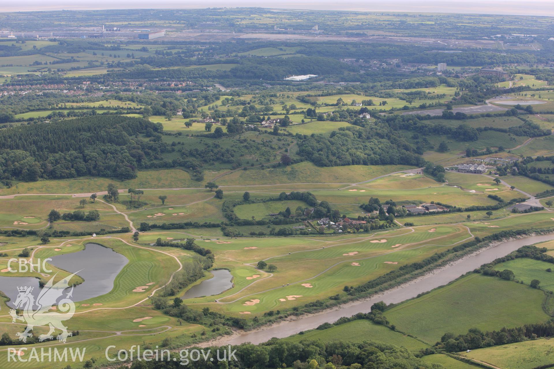 RCAHMW colour oblique photograph of Great Bulmore Roman settlement. Taken by Toby Driver on 13/06/2011.