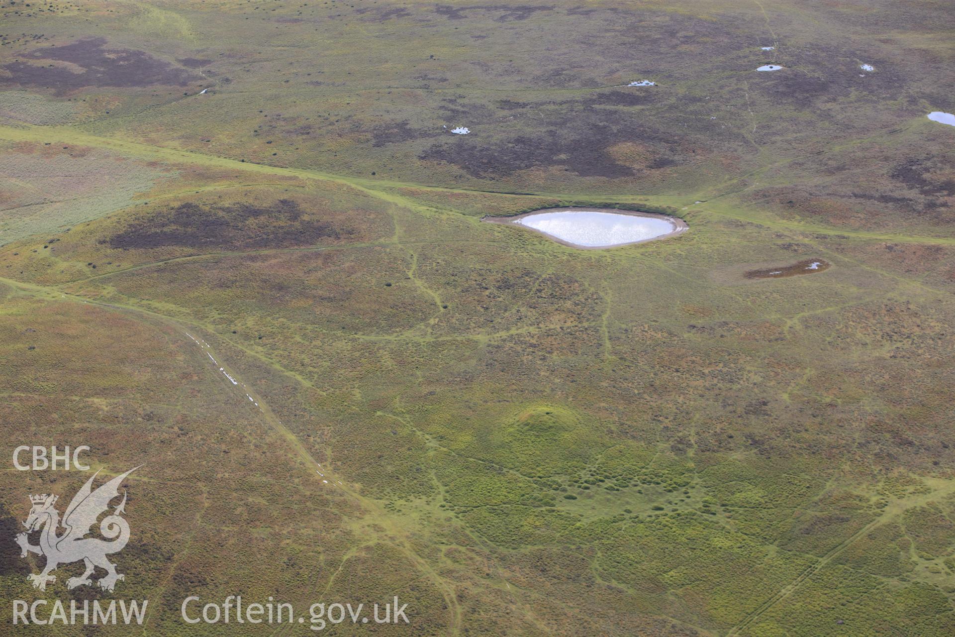 RCAHMW colour oblique photograph of Aberedw hill cairn IV. Taken by Toby Driver on 13/06/2011.