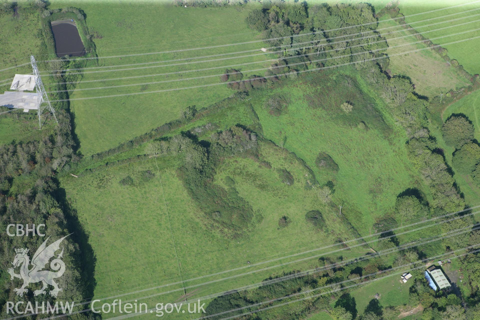 RCAHMW colour oblique photograph of Longstone Camp, viewed from the south. Taken by Toby Driver and Oliver Davies on 28/09/2011.