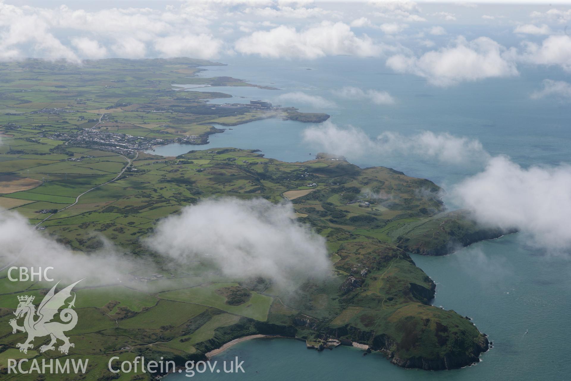 RCAHMW colour oblique photograph of Porthwen Brickworks, high view from east with cloud. Taken by Toby Driver on 20/07/2011.