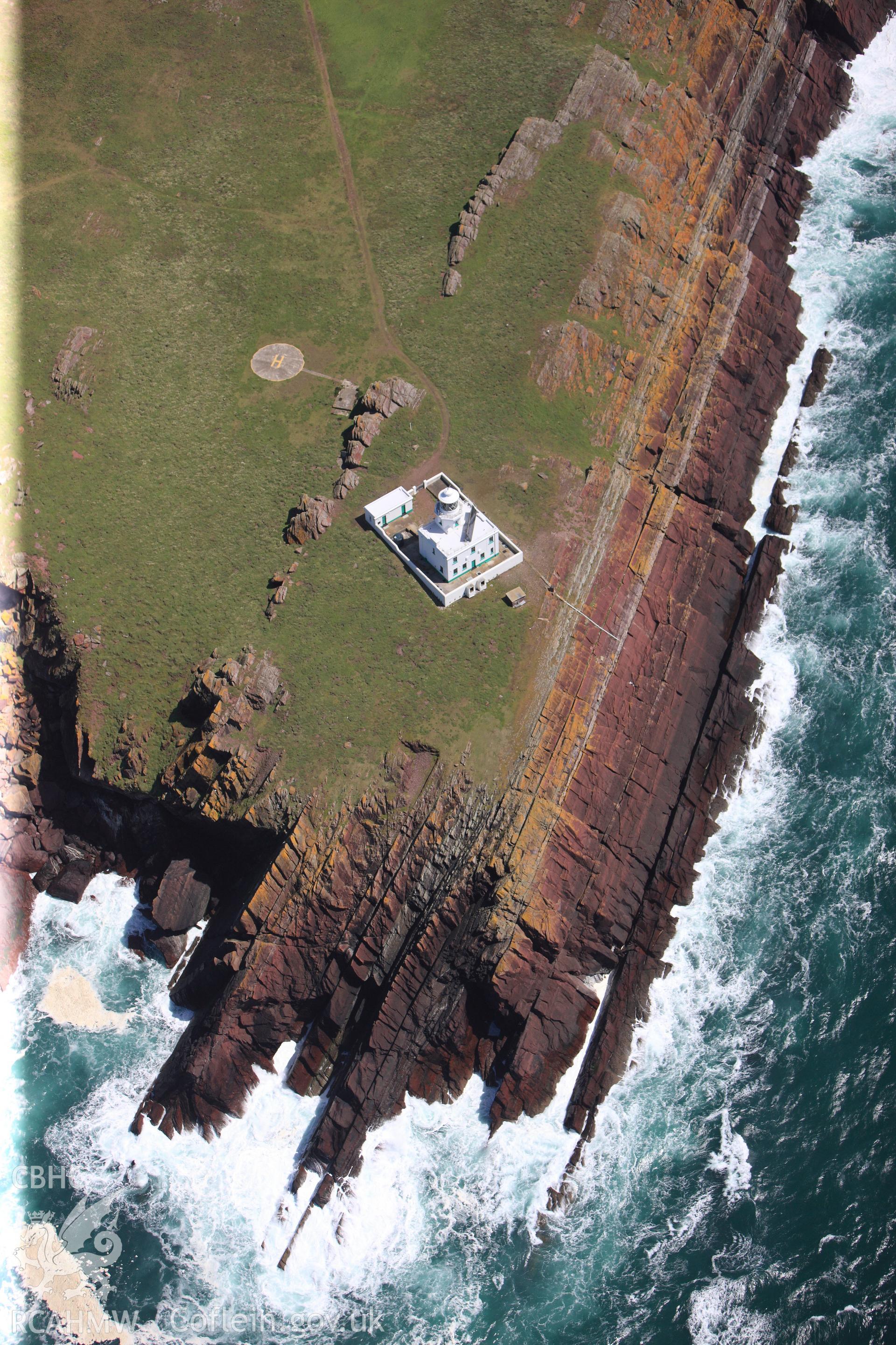 RCAHMW colour oblique photograph of Skokholm island lighthouse. Taken by Toby Driver on 24/05/2011.