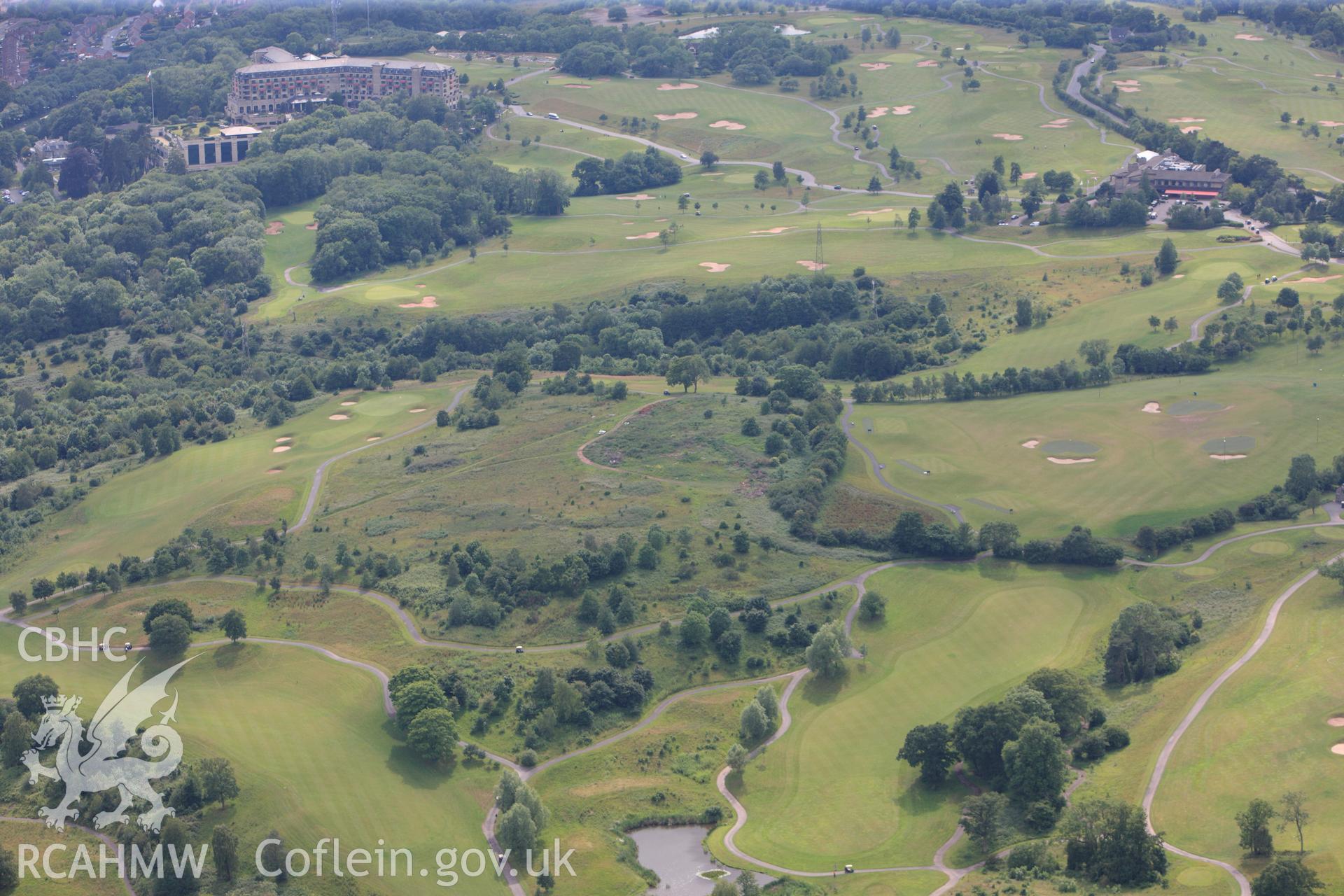 RCAHMW colour oblique photograph of Great Bulmore Roman settlement. Taken by Toby Driver on 13/06/2011.