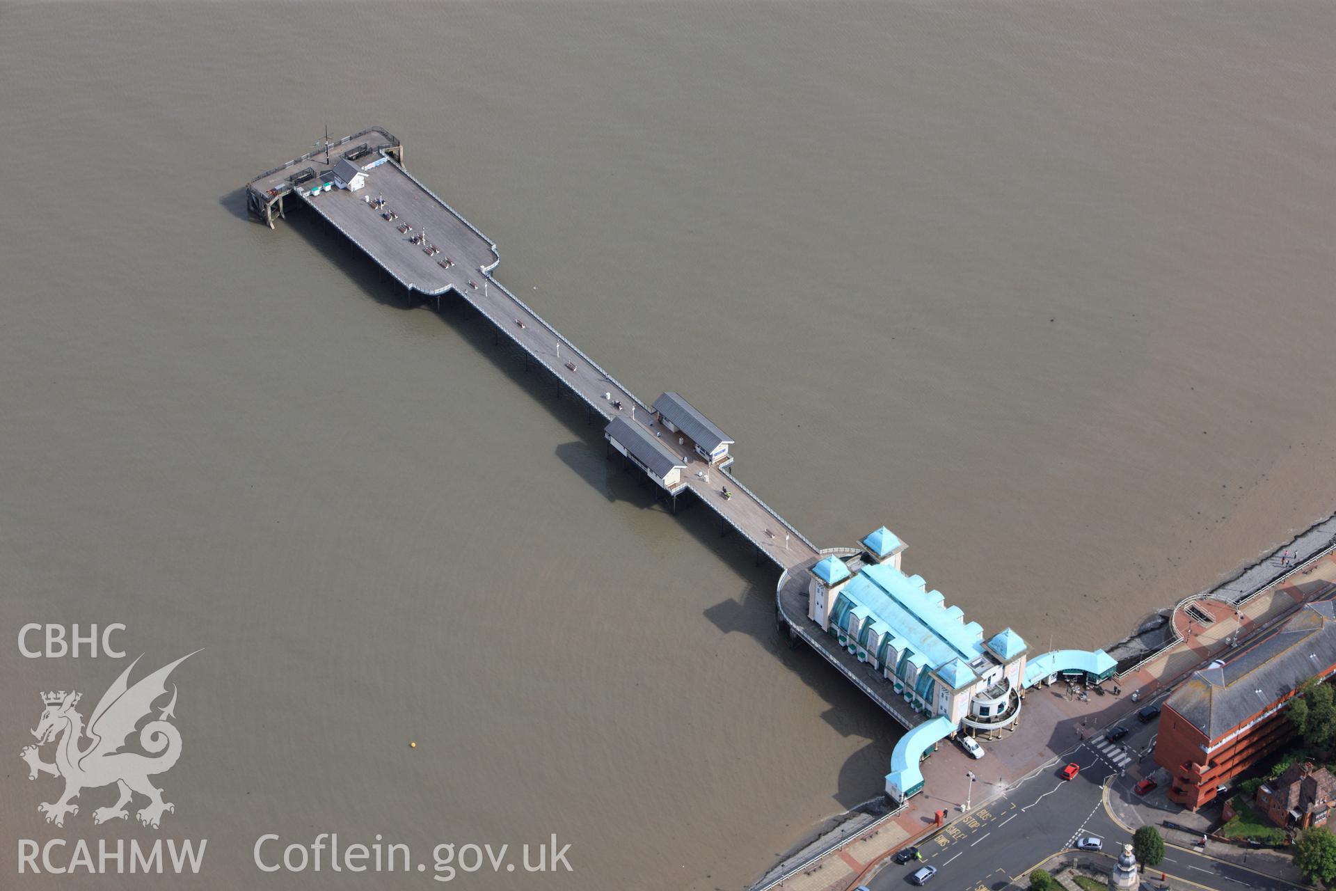 RCAHMW colour oblique photograph of Penarth Pier. Taken by Toby Driver on 13/06/2011.