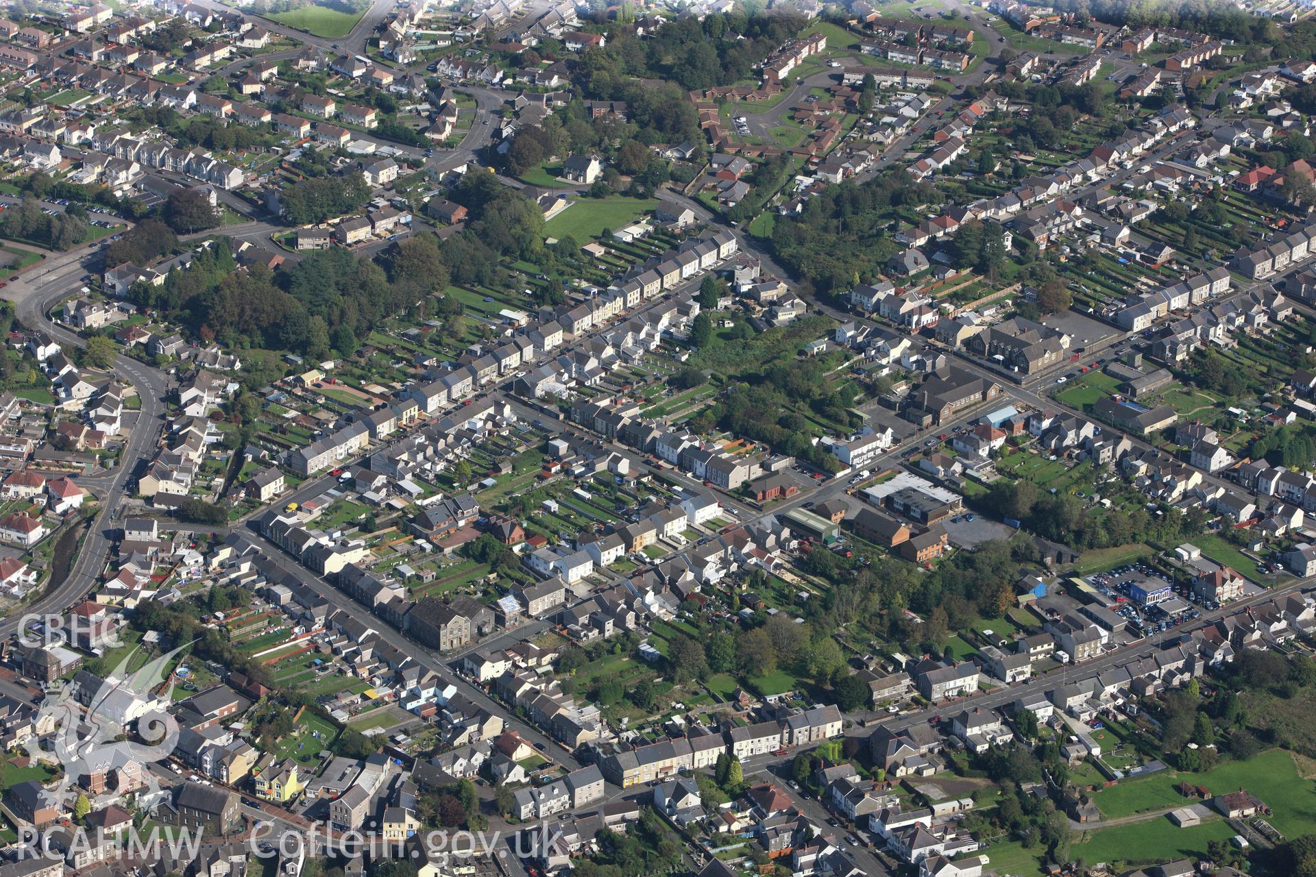 RCAHMW colour oblique photograph of Pontardulais, from the west. Taken by Toby Driver and Oliver Davies on 28/09/2011.