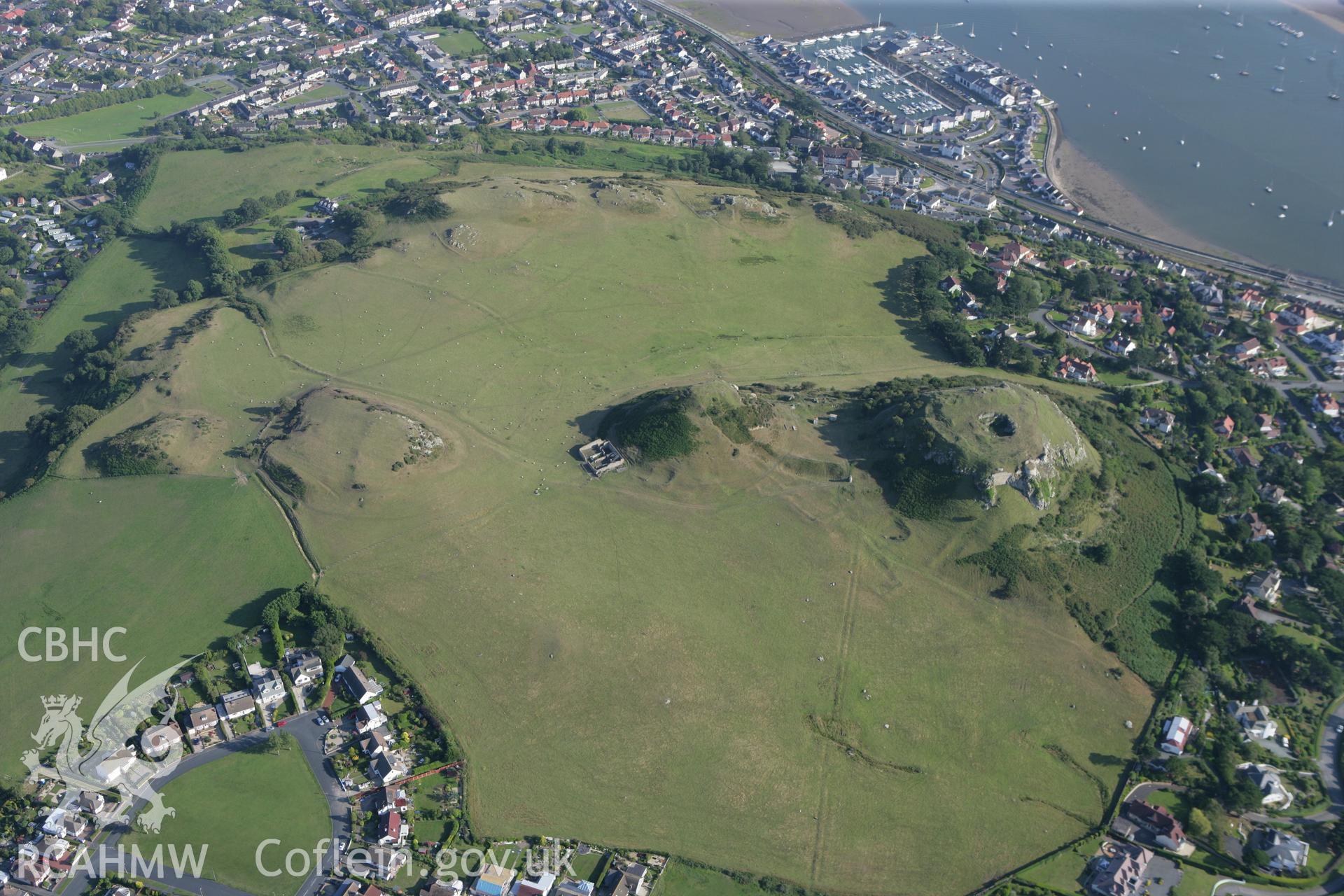 RCAHMW colour oblique photograph of Deganwy Castle. Taken by Toby Driver and Oliver Davies on 27/07/2011.