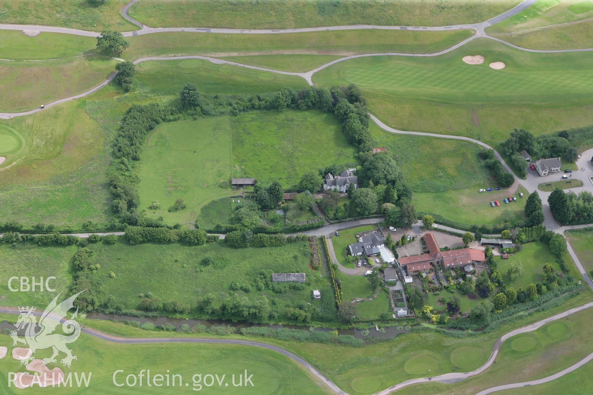 RCAHMW colour oblique photograph of Great Bulmore Roman settlement. Taken by Toby Driver on 13/06/2011.