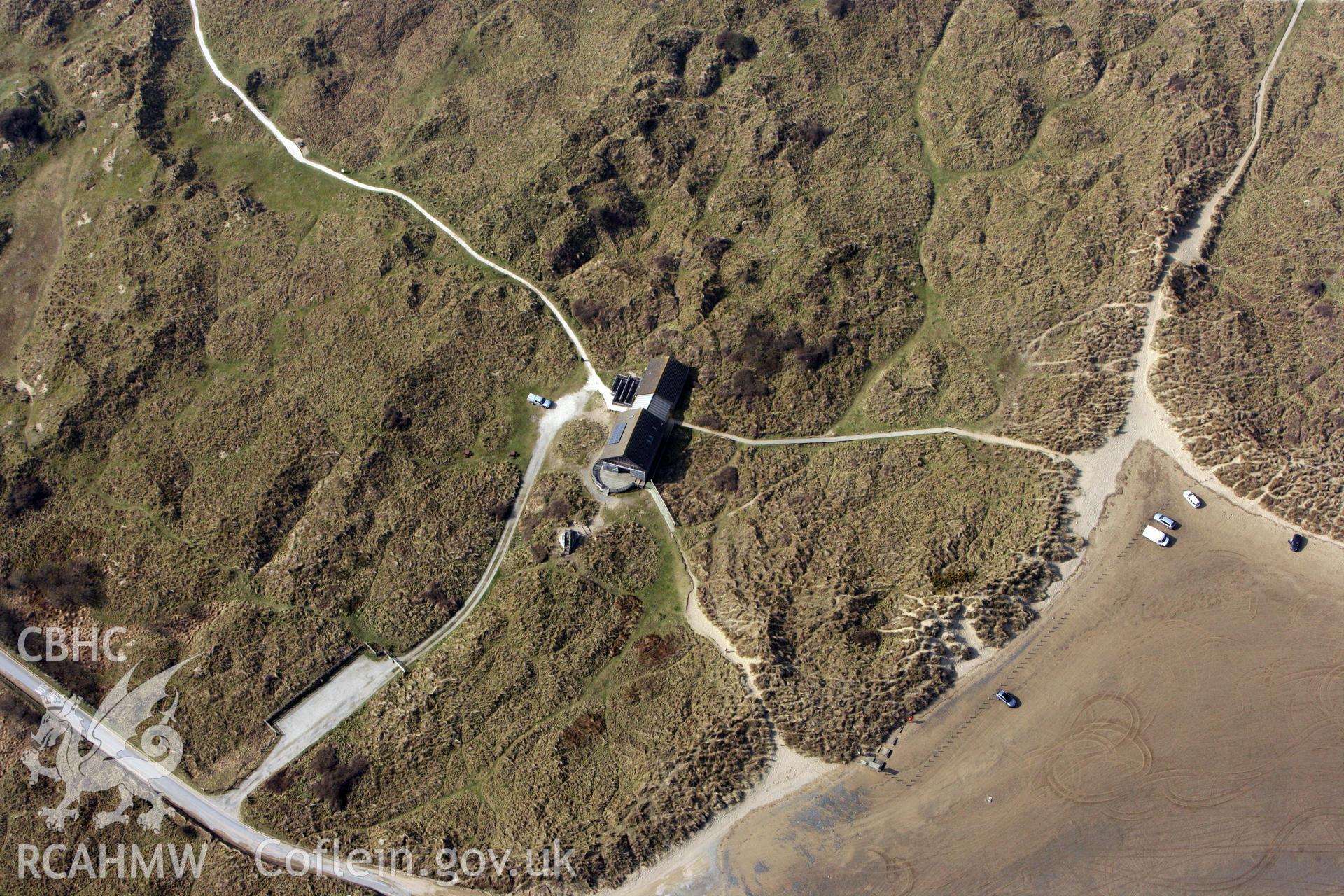 RCAHMW colour oblique photograph of Ynyslas National Nature Reserve. Taken by Toby Driver on 25/03/2011.