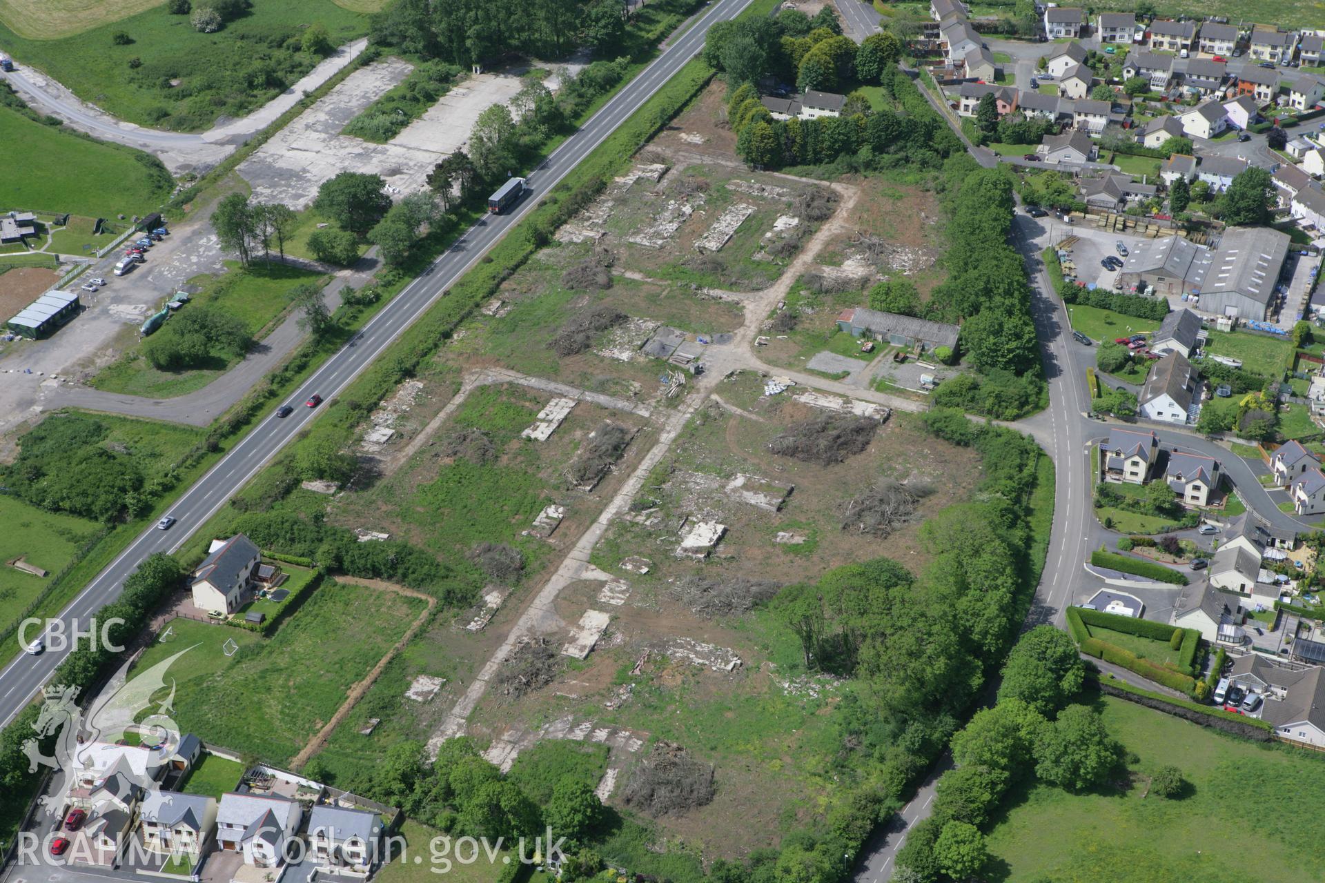 RCAHMW colour oblique photograph of Carew Cheriton airfield. Taken by Toby Driver on 24/05/2011.