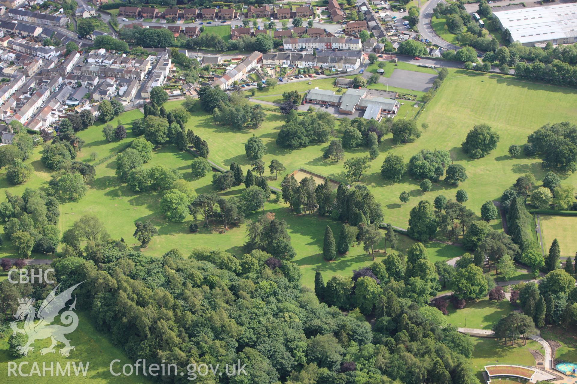 RCAHMW colour oblique photograph of Cyfarthfa Castle, Merthyr Tydfil. Taken by Toby Driver on 13/06/2011.