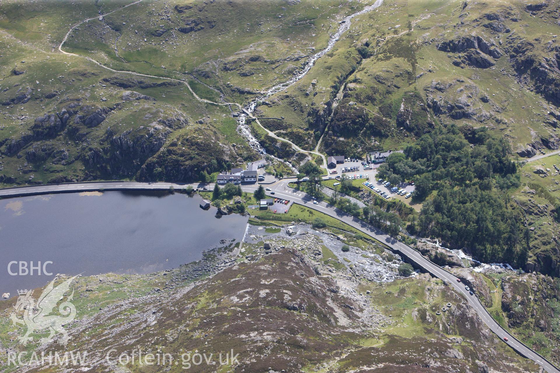 RCAHMW colour oblique photograph of Ogwen Pass, Holyhead road. Taken by Toby Driver on 20/07/2011.