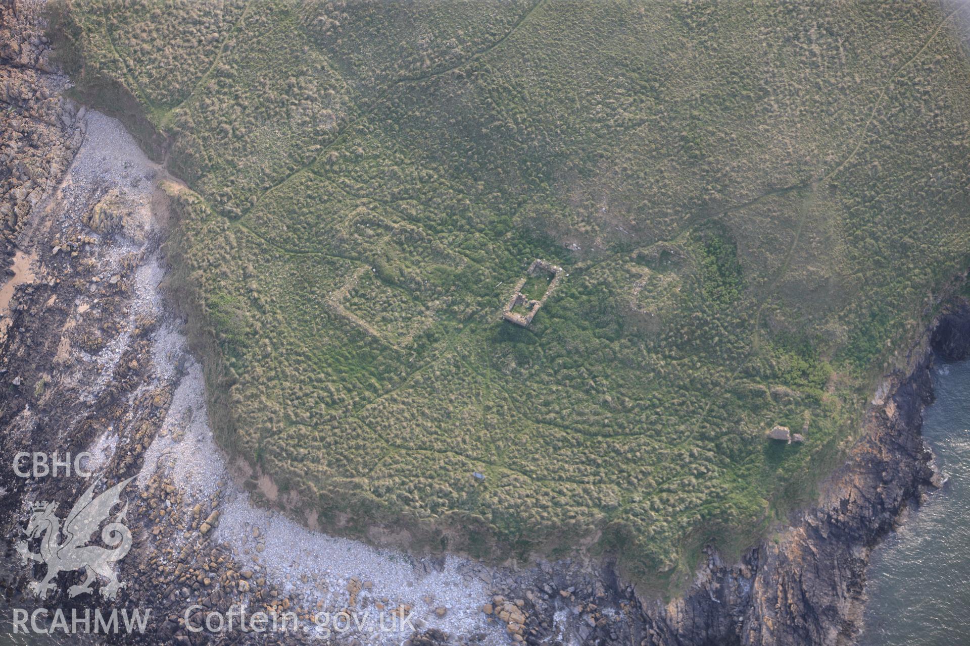 RCAHMW colour oblique photograph of Medieval hermitage site on Burry Holms. Taken by Toby Driver and Oliver Davies on 04/05/2011.