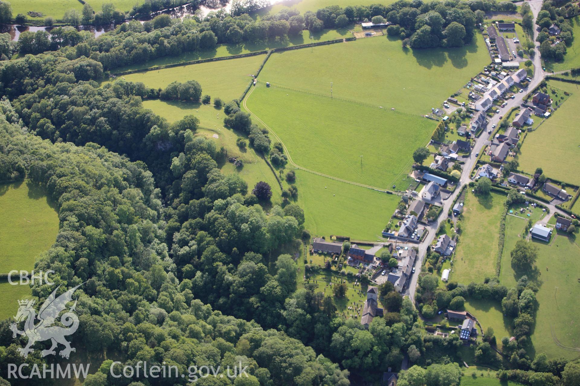 RCAHMW colour oblique photograph of Aberedw Castle. Taken by Toby Driver on 13/06/2011.