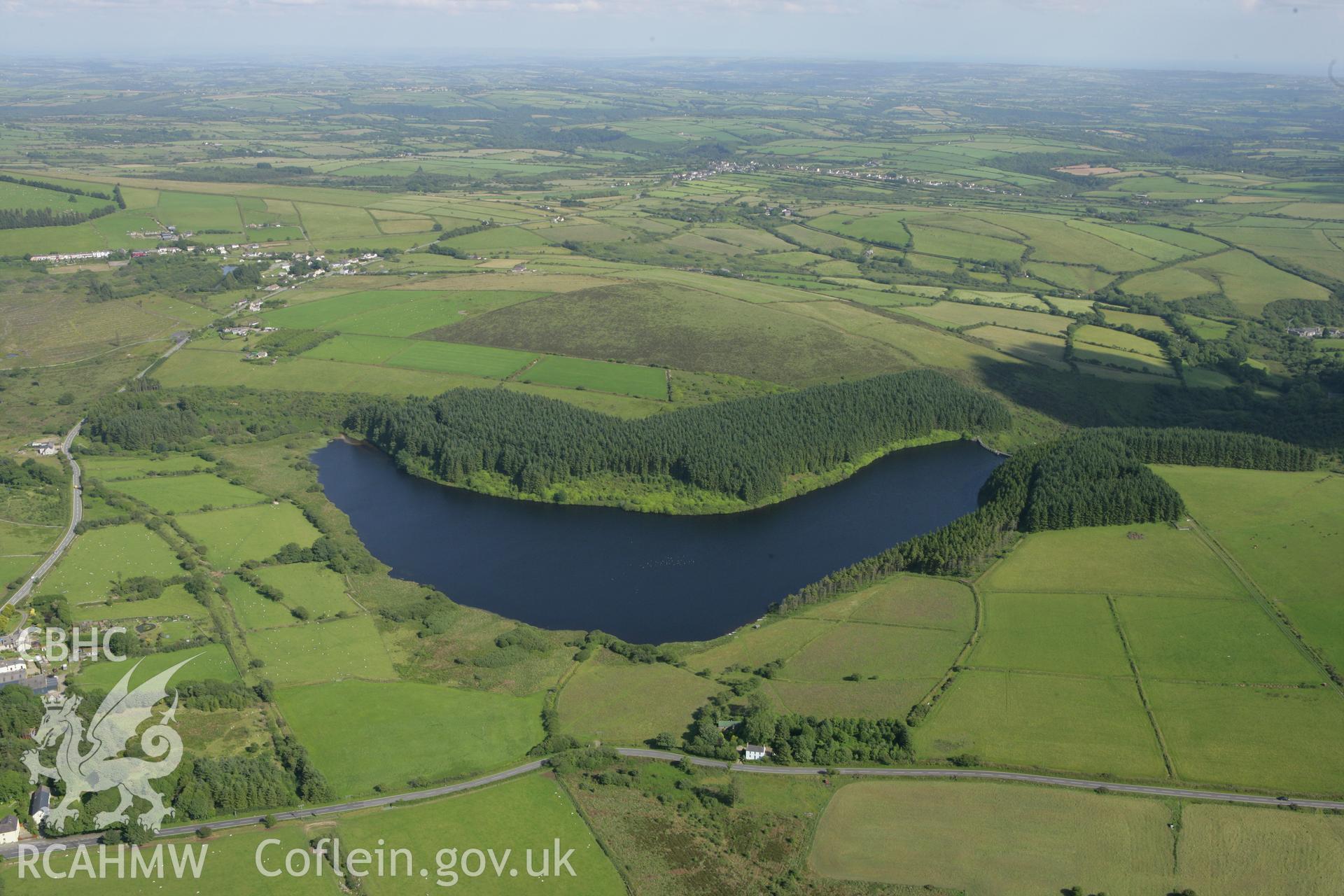 RCAHMW colour oblique photograph of Rosebush quarry reservoir. Taken by Toby Driver and Oliver Davies on 28/06/2011.