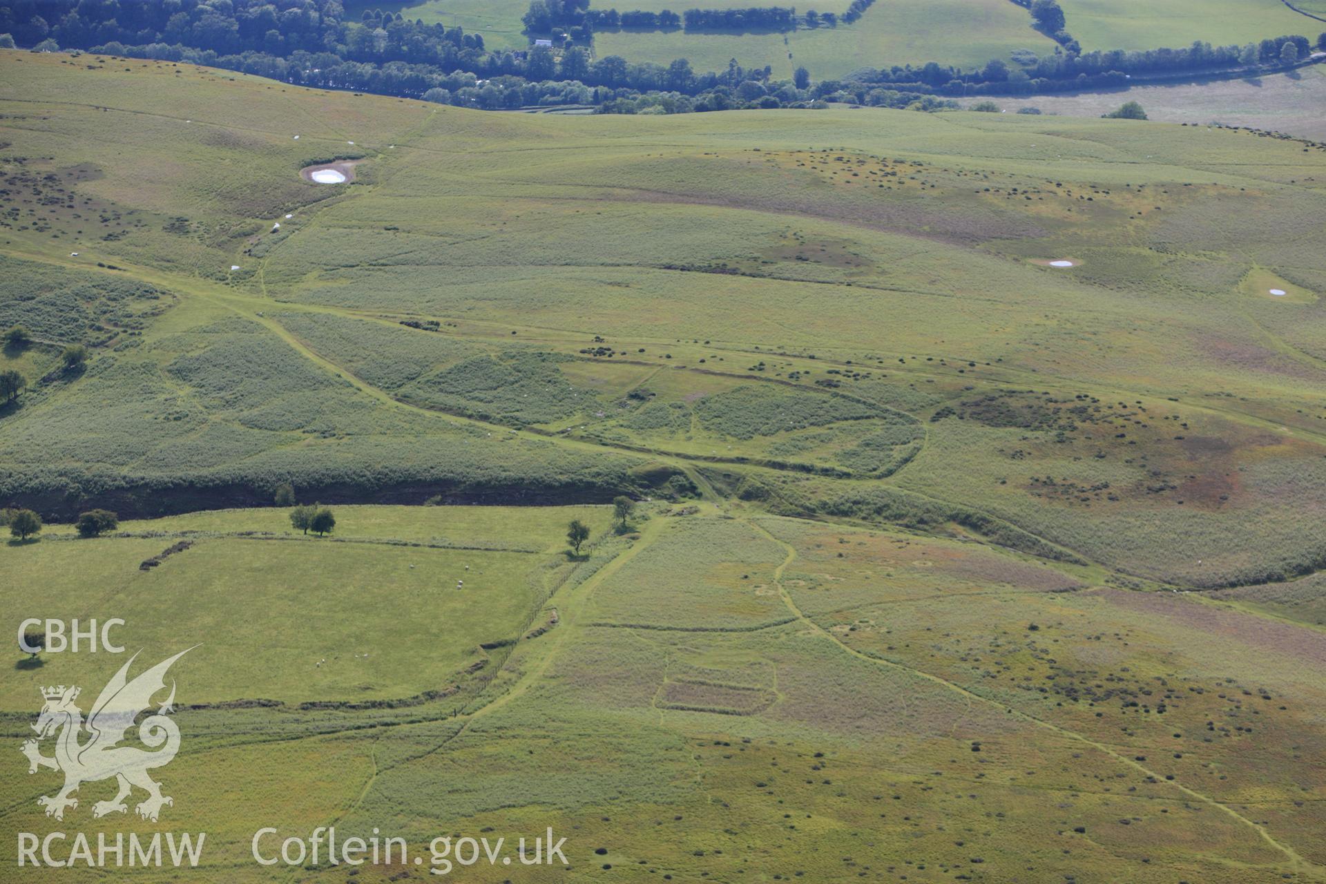 RCAHMW colour oblique photograph of Aberedw deserted hill settlement. Taken by Toby Driver on 13/06/2011.