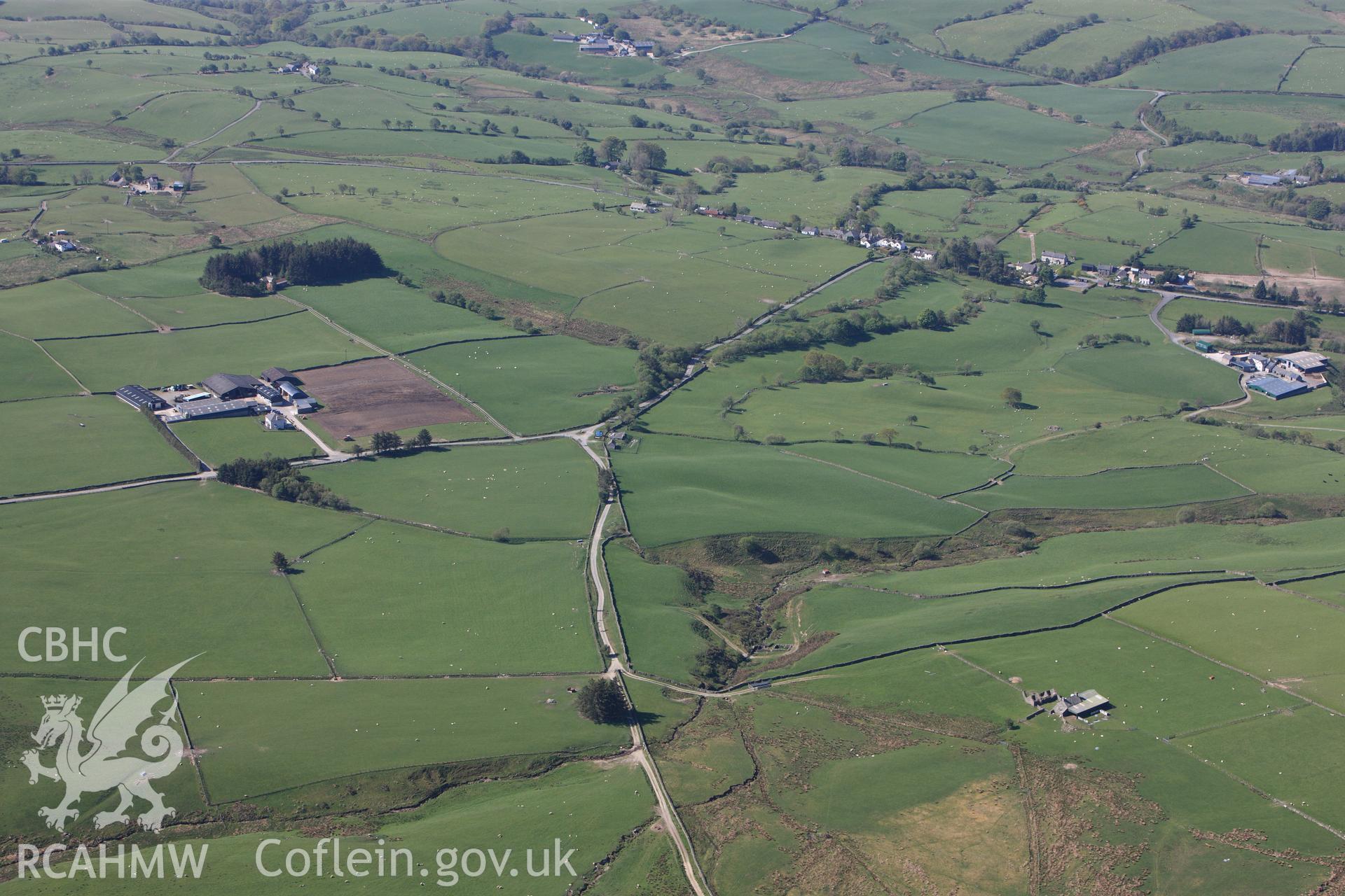 RCAHMW colour oblique photograph of Maen Pebyll, Nebo. Taken by Toby Driver on 03/05/2011.