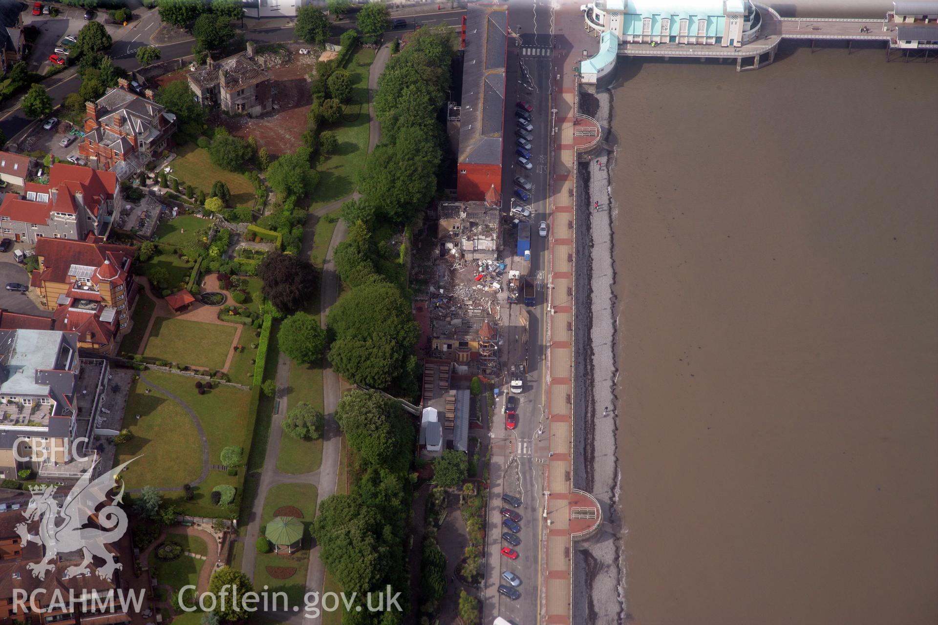 RCAHMW colour oblique photograph of Penarth Pier. Taken by Toby Driver on 13/06/2011.