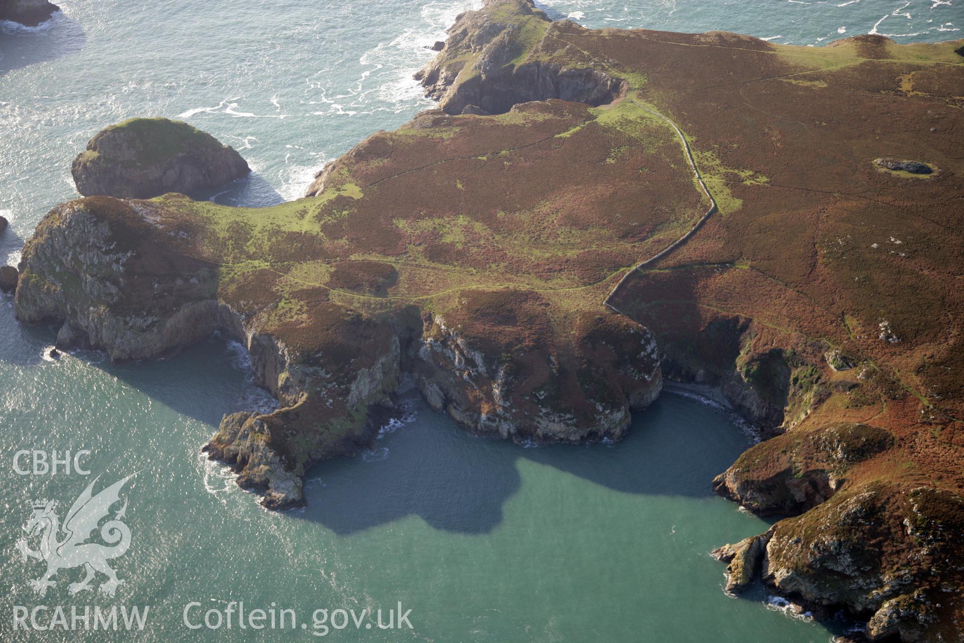 RCAHMW colour oblique photograph of relict field enclosure features, north of Foel Fawr. Taken by O. Davies & T. Driver on 22/11/2013.