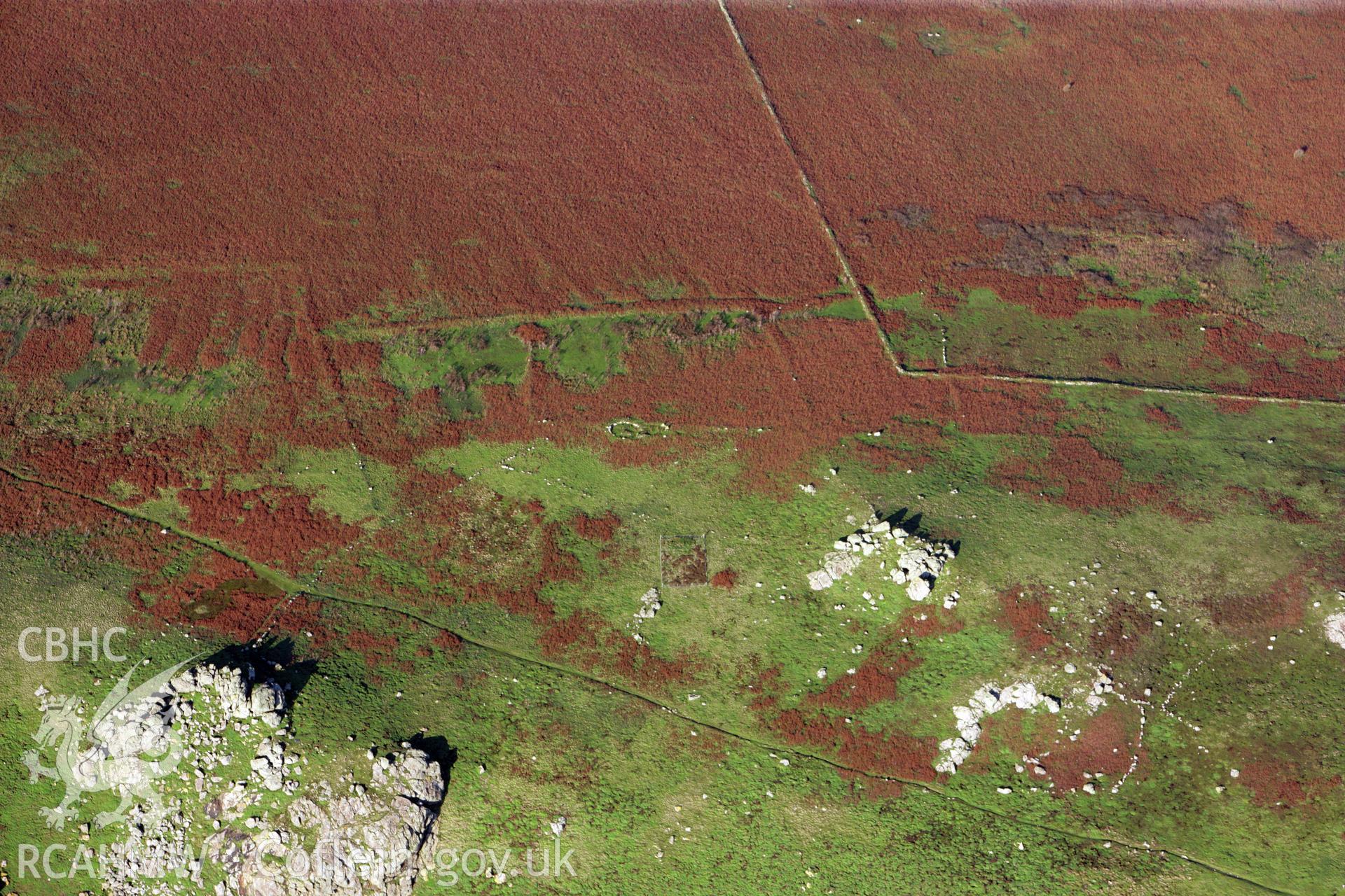 RCAHMW colour oblique photograph of settlement field system, Skomer Island. Taken by O. Davies & T. Driver on 22/11/2013.