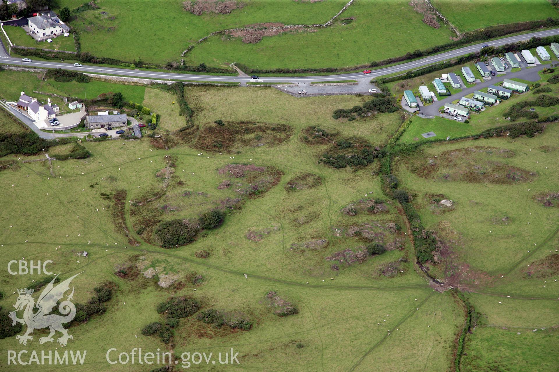 RCAHMW colour oblique photograph of Caer-Dynni Burial Chamber. Taken by Toby Driver on 17/08/2011.