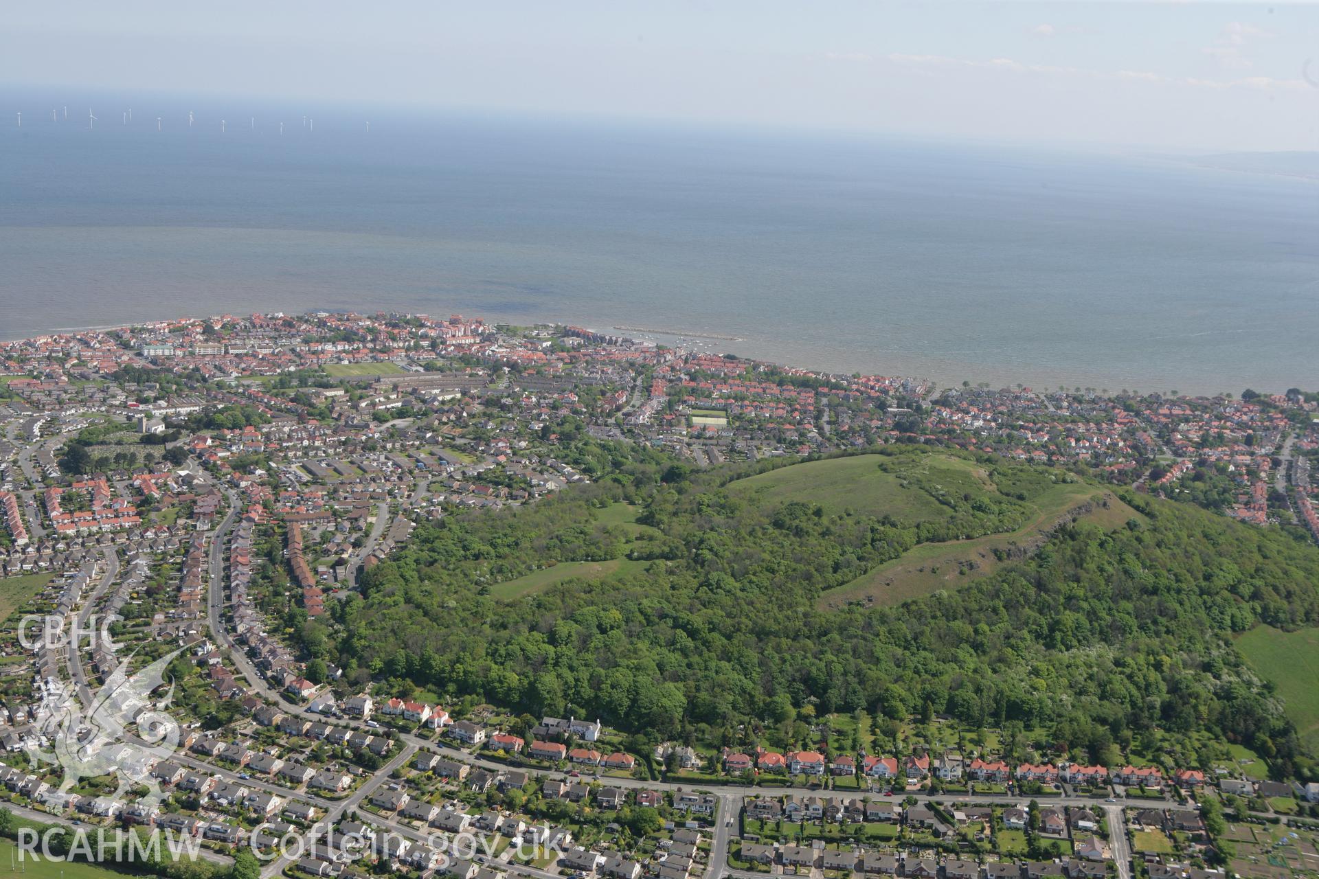 RCAHMW colour oblique photograph of Bryn Euryn Hillfort, Colwyn Bay. Taken by Toby Driver on 03/05/2011.