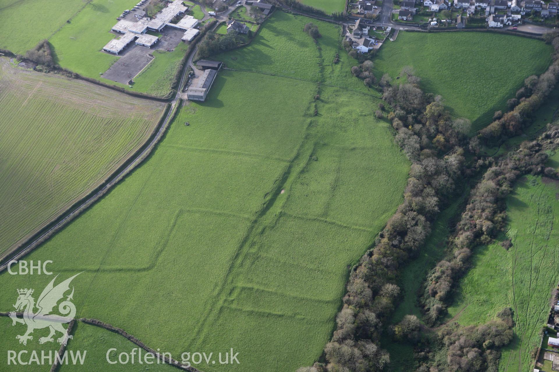 RCAHMW colour oblique photograph of St Athan, village earthworks. Taken by Toby Driver on 17/11/2011.