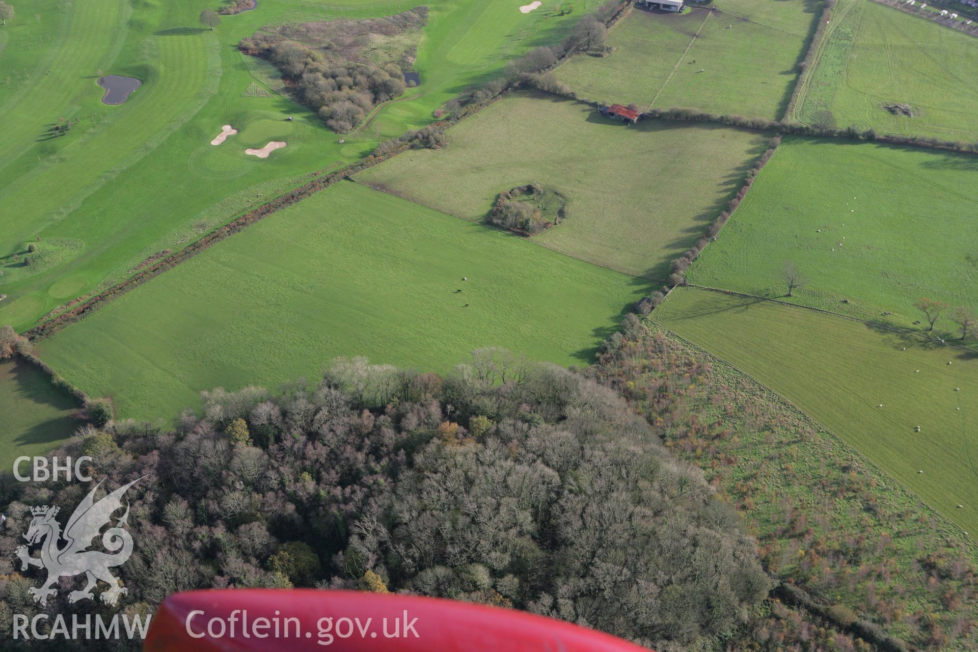 RCAHMW colour oblique photograph of Bonvilston Gaer. Taken by Toby Driver on 17/11/2011.