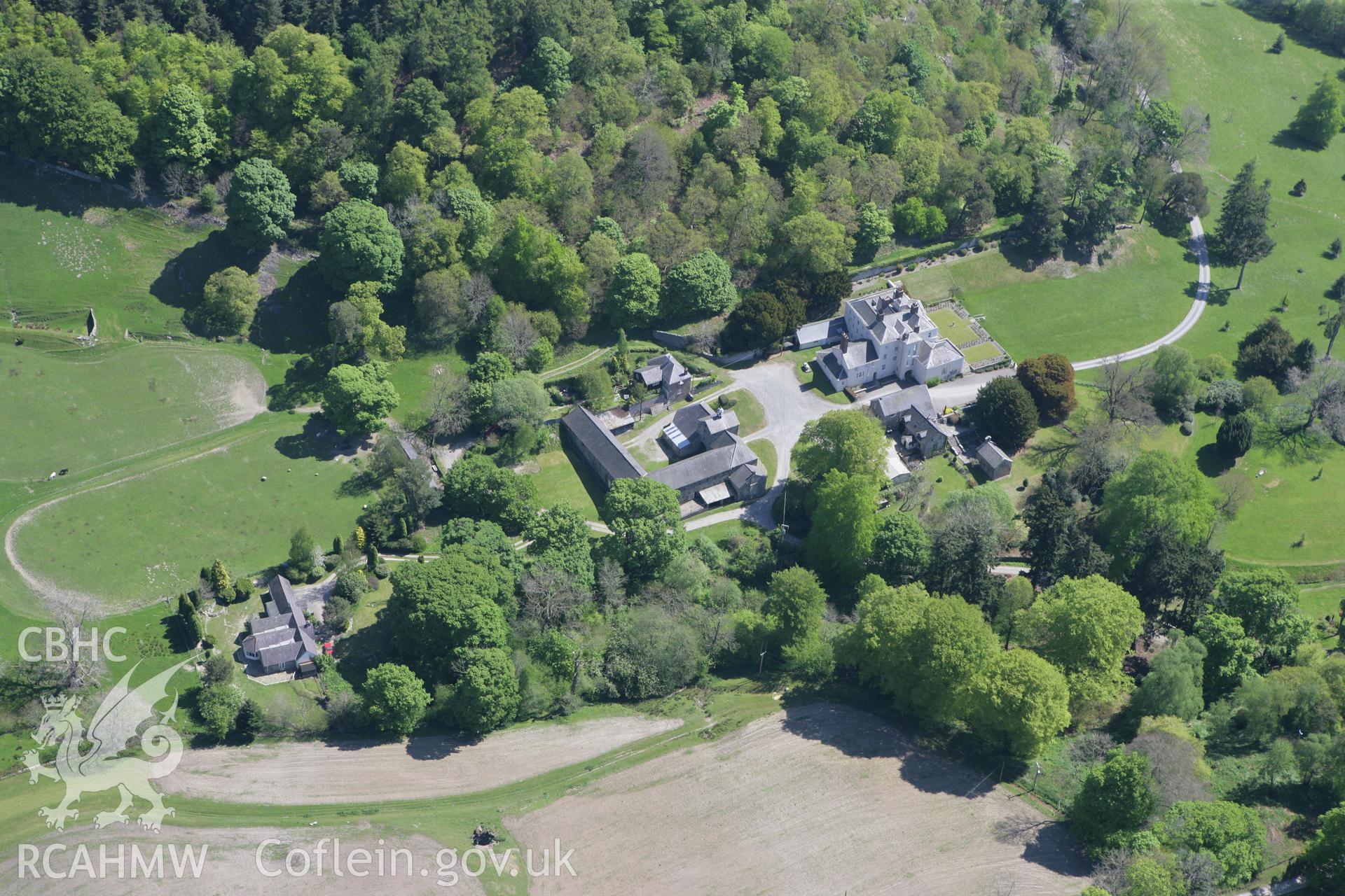 RCAHMW colour oblique photograph of Garthewin House. Taken by Toby Driver on 03/05/2011.