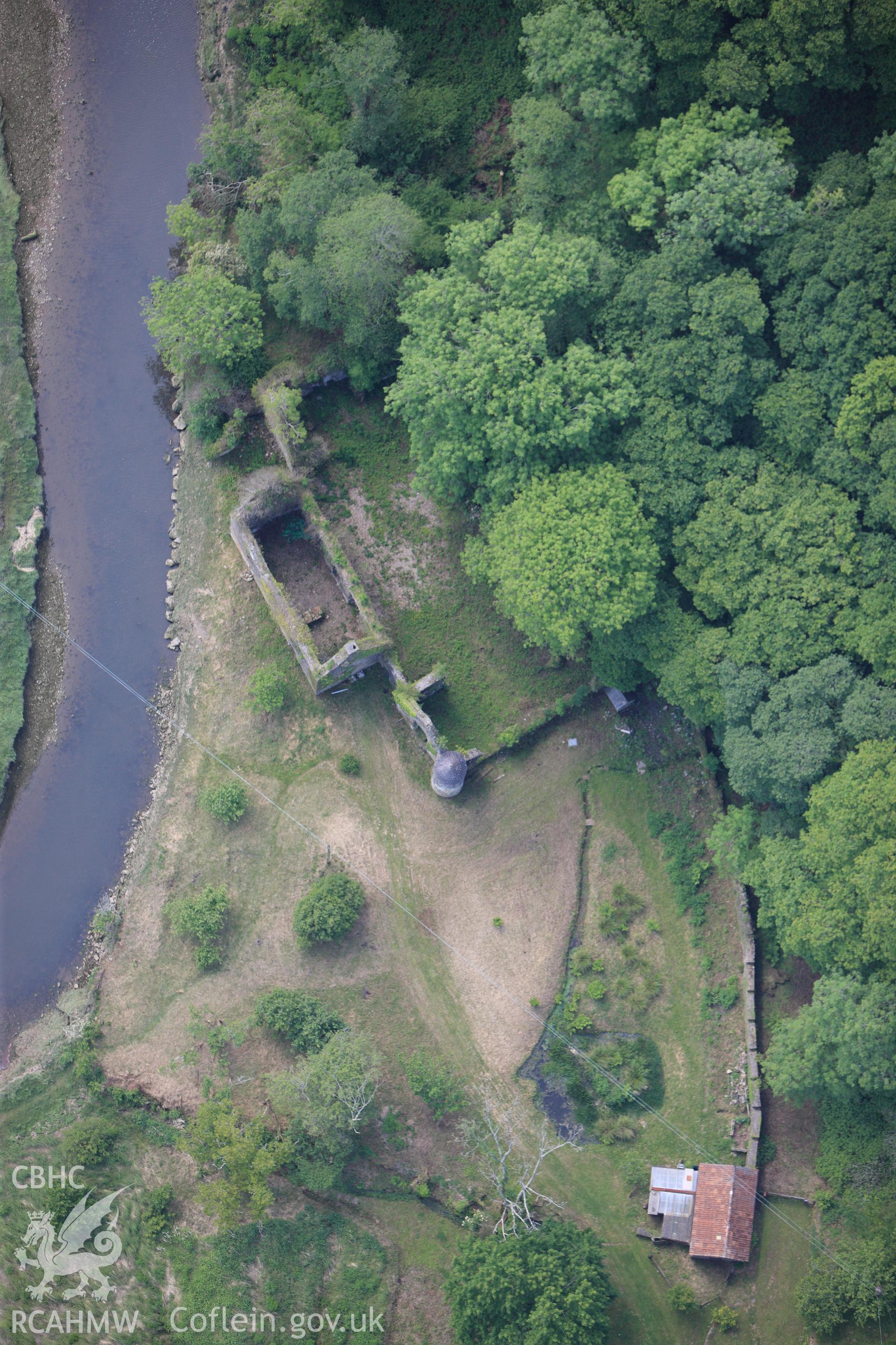 RCAHMW colour oblique photograph of Cresswell Castle mansion ruins. Taken by Toby Driver on 24/05/2011.