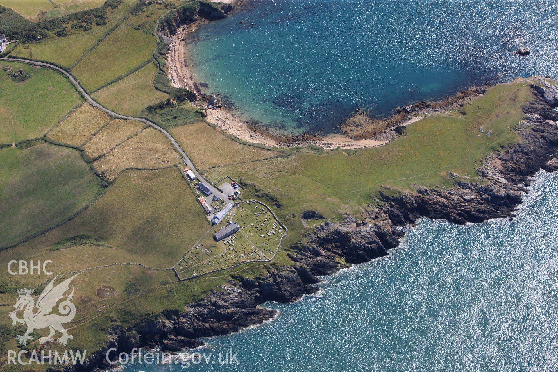 RCAHMW colour oblique photograph of St Padrigs Church. Taken by Toby Driver on 20/07/2011.