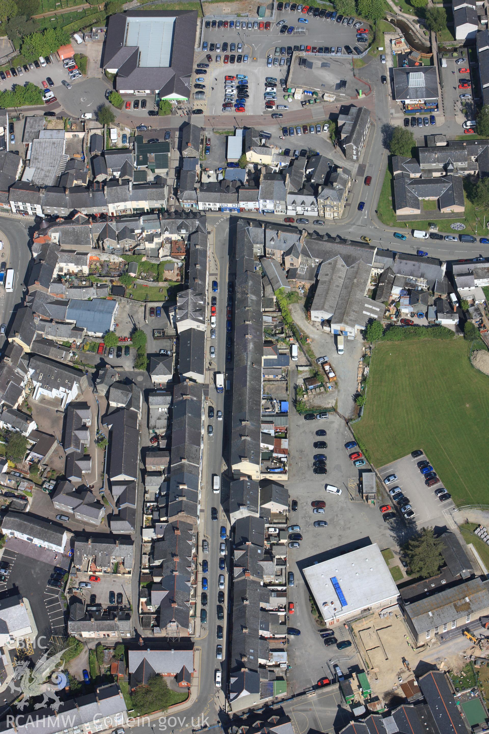 RCAHMW colour oblique photograph of Watling Street, Llanrwst. Taken by Toby Driver on 03/05/2011.