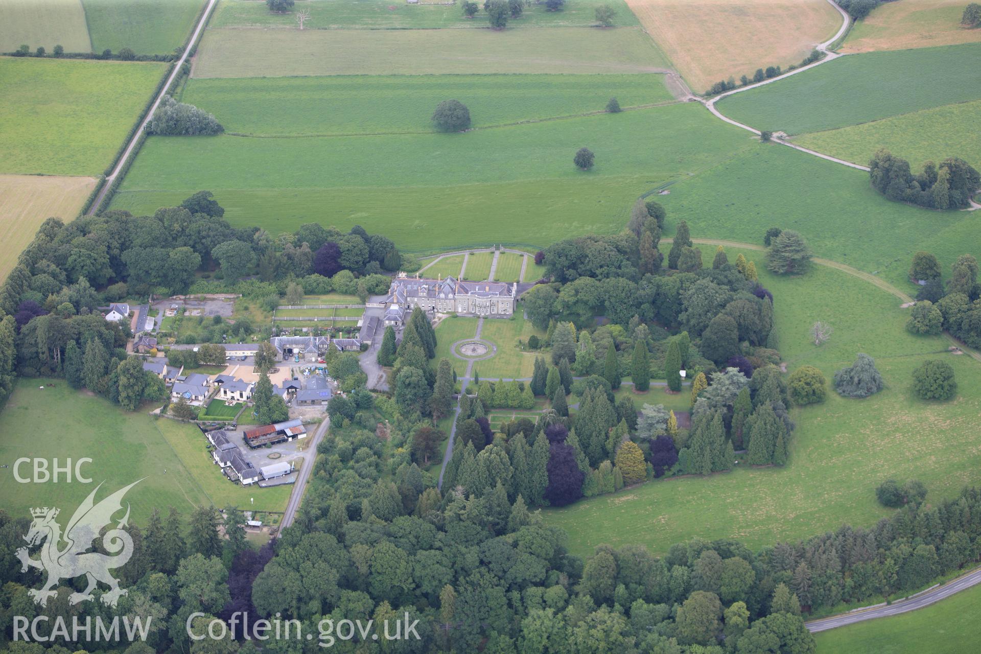 RCAHMW colour oblique photograph of Trawscoed country house. Taken by Toby Driver and Oliver Davies on 28/06/2011.