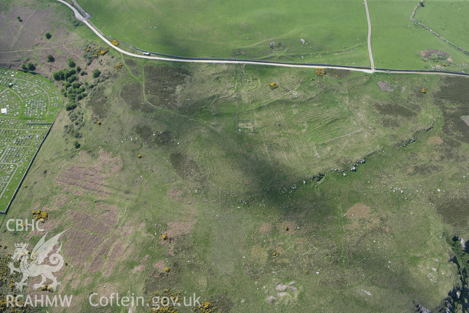 RCAHMW colour oblique photograph of Hwylfa'r Ceirw Deserted Rural Settlement. Taken by Toby Driver on 03/05/2011.