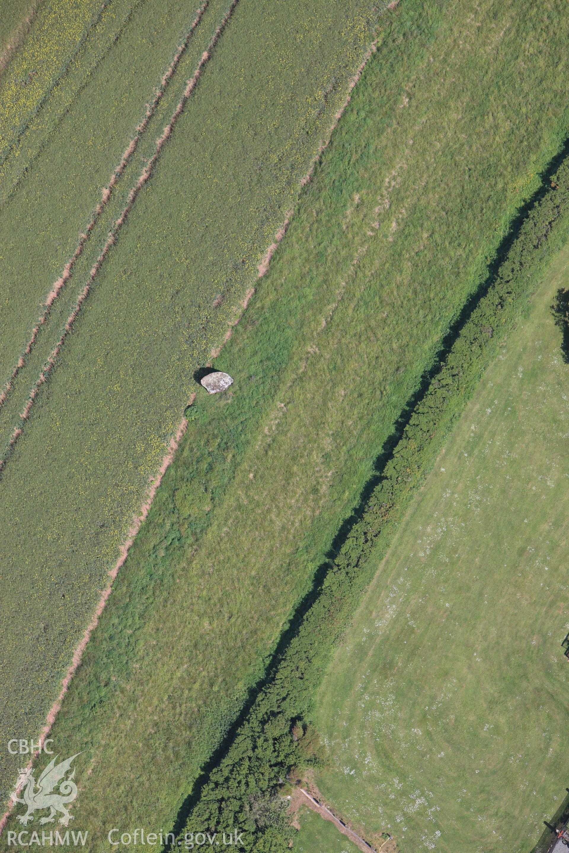 RCAHMW colour oblique photograph of Longstone standing stone. Taken by Toby Driver on 24/05/2011.