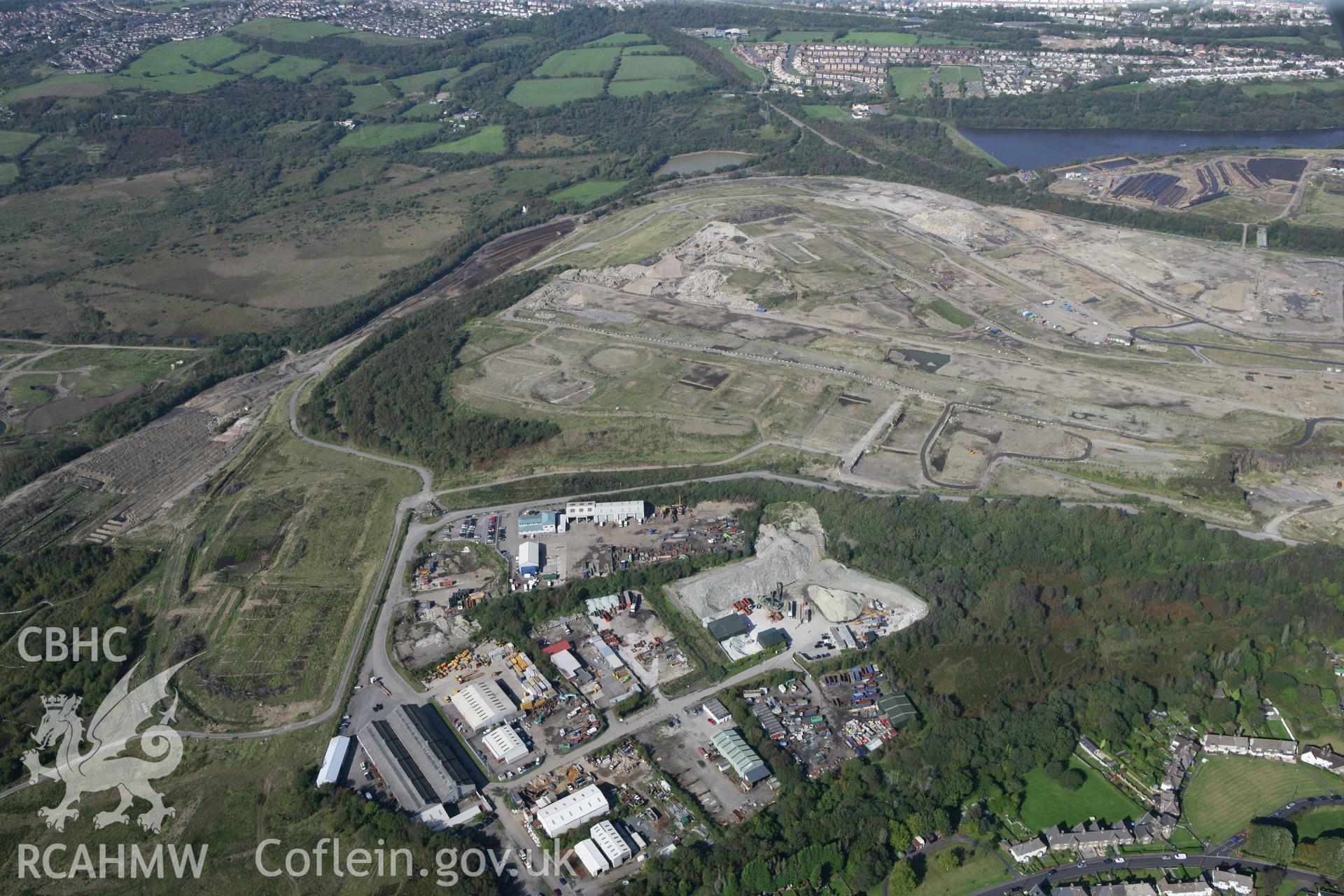 RCAHMW colour oblique photograph of Llandarcy oil refinery, from the south (looking north). Taken by Toby Driver and Oliver Davies on 28/09/2011.