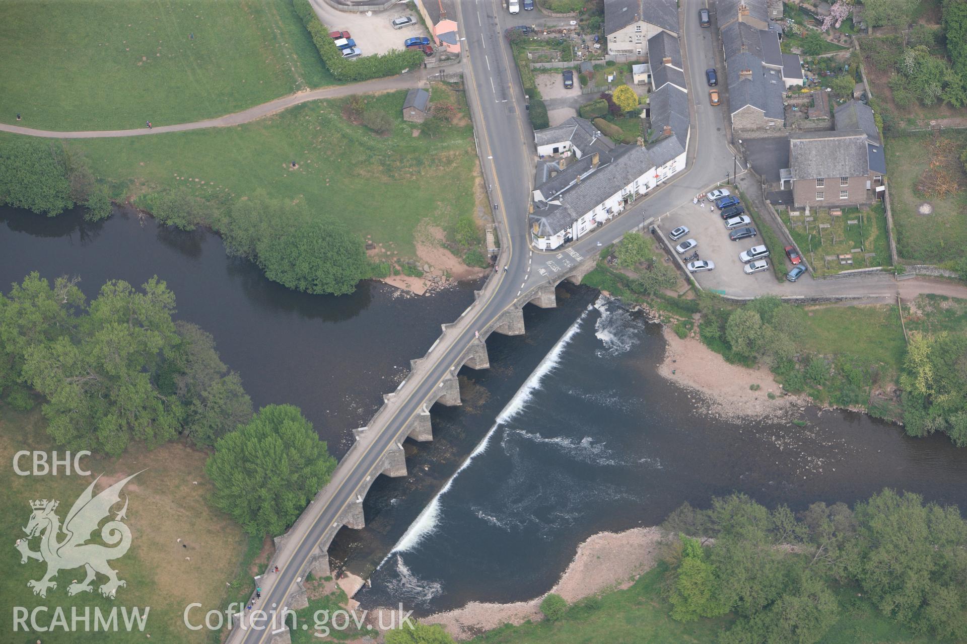 RCAHMW colour oblique photograph of Crickhowell Bridge. Taken by Toby Driver on 26/04/2011.