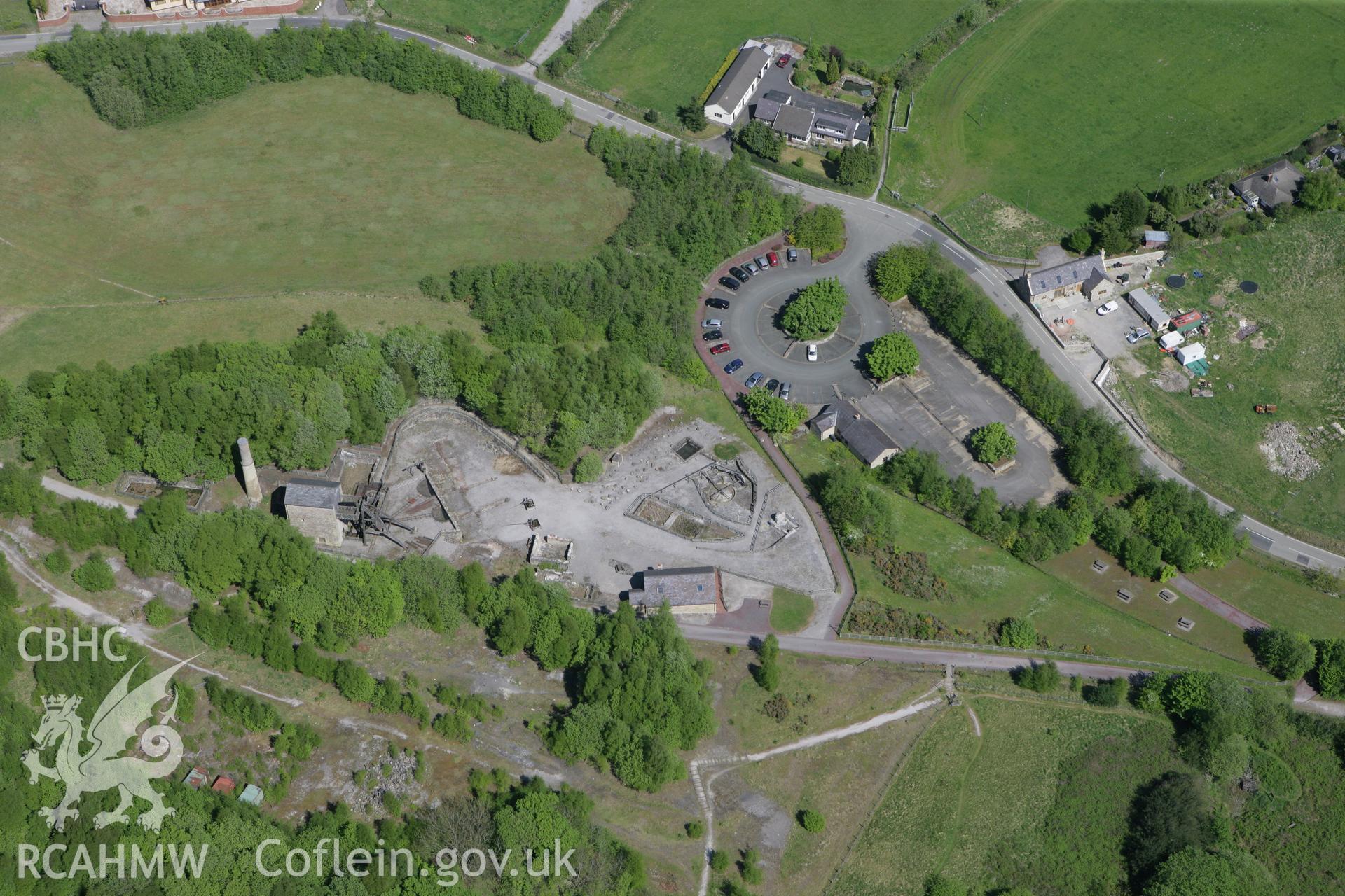 RCAHMW colour oblique photograph of Meadow Shaft Lead Mine, Minera. Taken by Toby Driver on 03/05/2011.